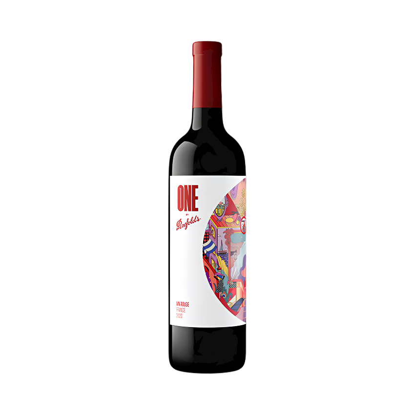 推荐商品：Penfolds/奔富 奔富一号 赤霞珠美乐西拉 干红葡萄酒 750ml 14%vol 裸瓶装 宴请行货插画版