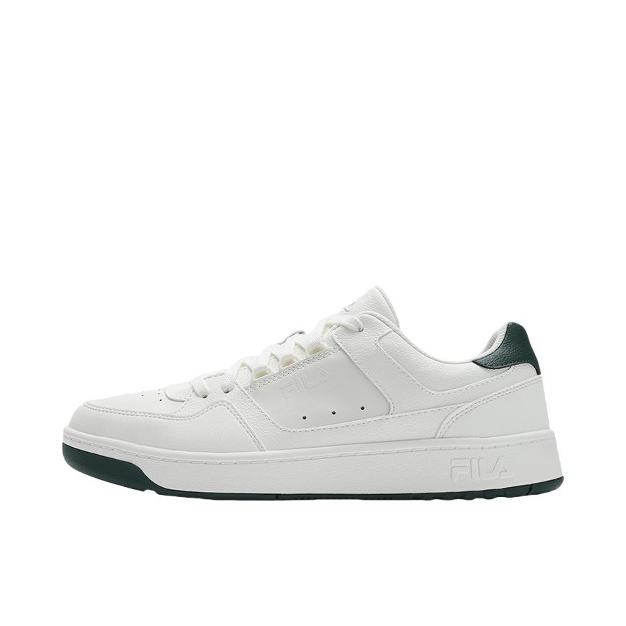 推荐商品：【易烊千玺同款】FILA/斐乐 Talga Club LT 舒适减震 防滑耐磨 轻便透气 合成革 织物 复古百搭 运动休闲鞋 男款/雪白色/园林泥绿