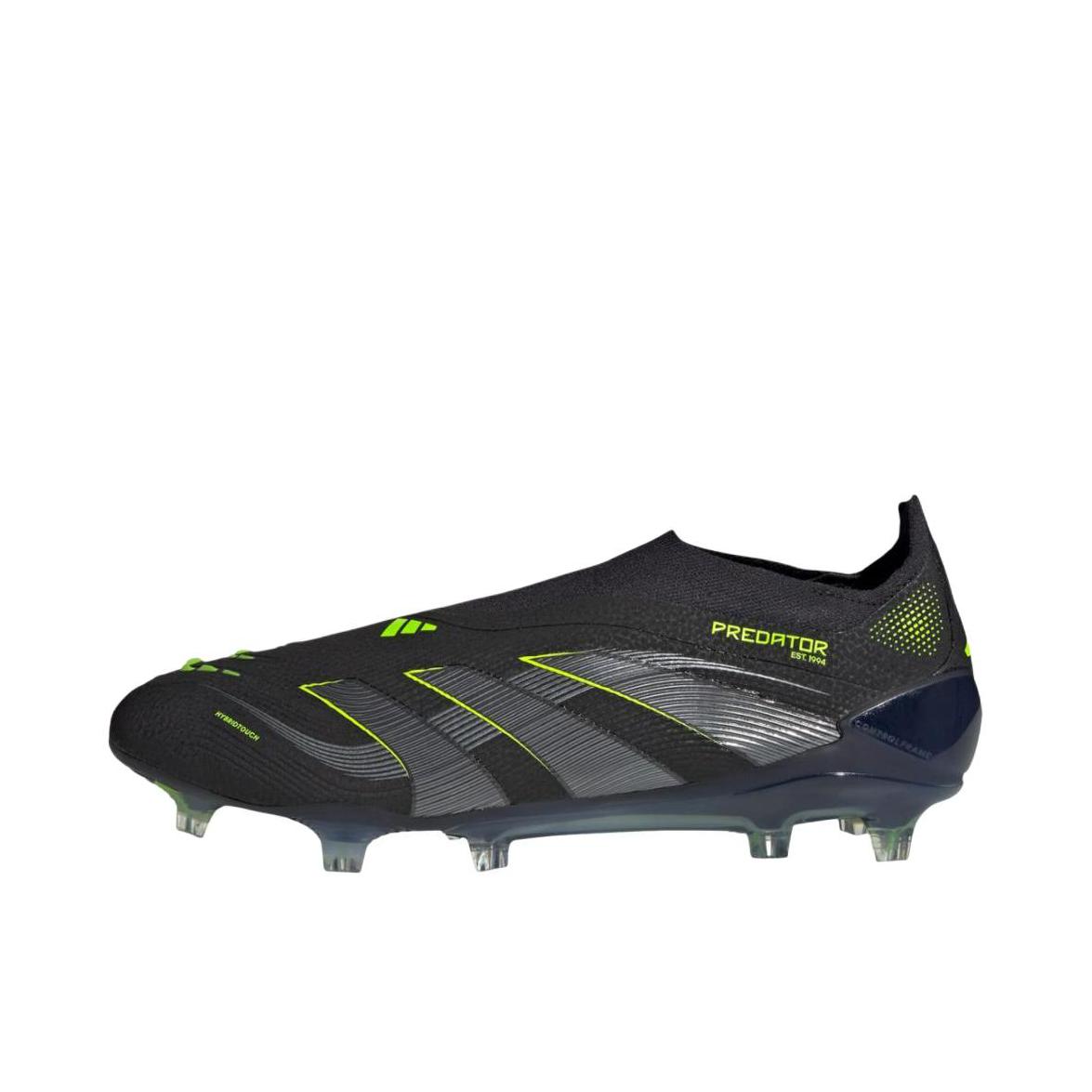 推荐商品：adidas Predator Elite FT FG 猎鹰25 足球鞋 顶级胶质长钉硬天然草场耐用支撑 黑色/浅黄色