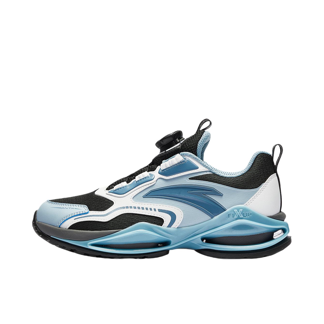 推荐商品：安踏 运动鞋儿童 旋钮跑步低帮 A12545506 大童/黑色/蒙尘蓝/安踏白