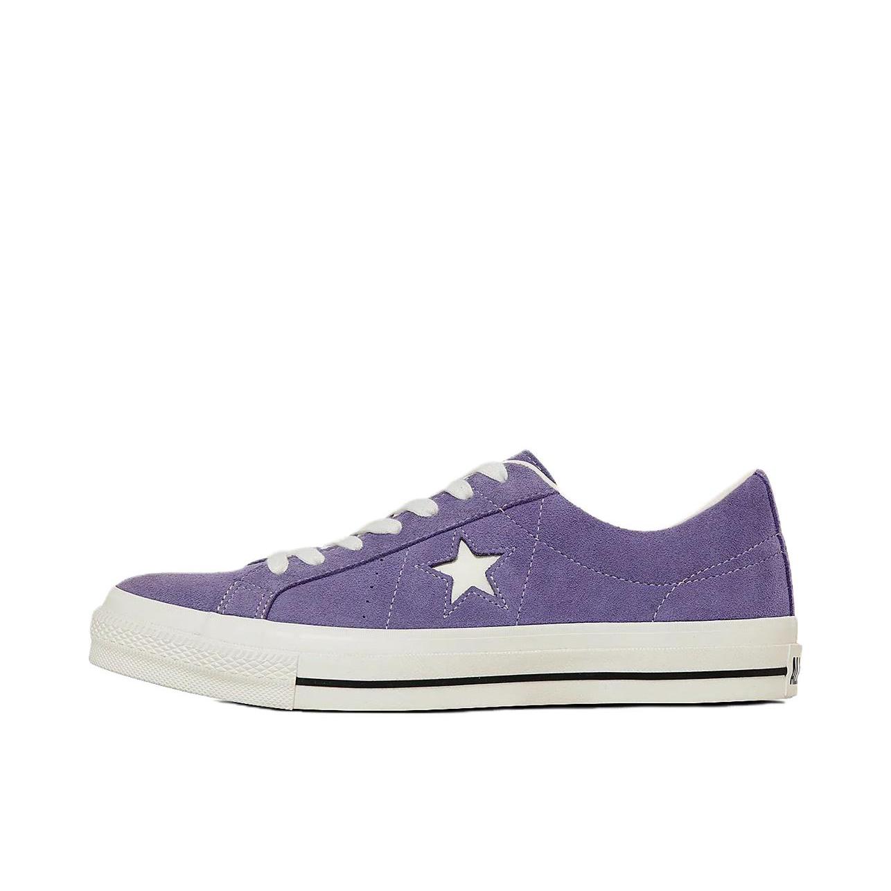推荐商品：Converse/匡威 One Star J SUEDE MT 帆布鞋 休闲减震耐磨防滑低帮平跟薄底 紫色