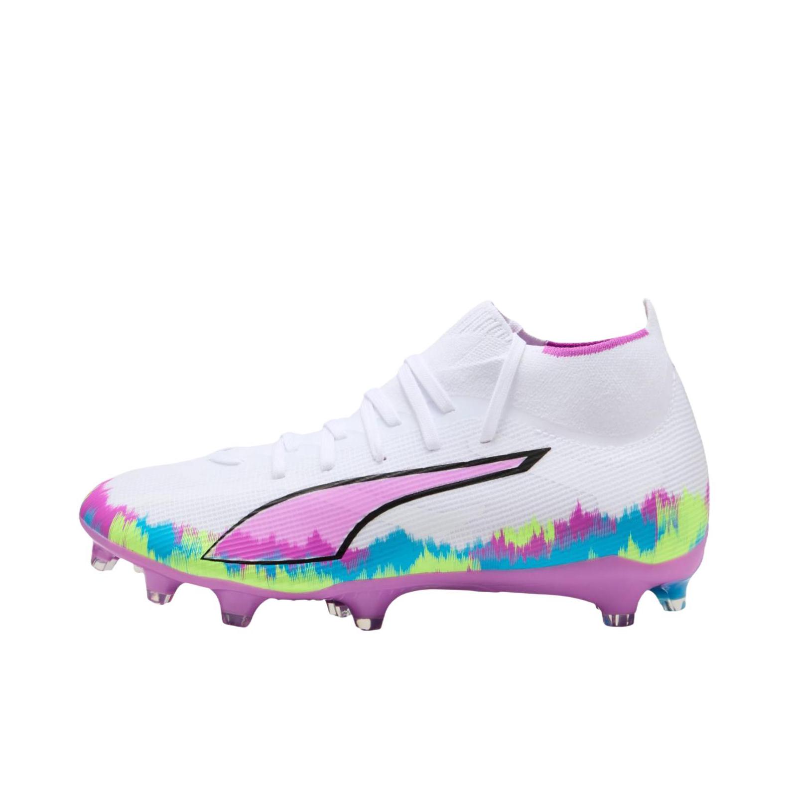 推荐商品：Puma/彪马 Ultra 6 Ultimate FG 足球鞋 胶质长钉柔软耐磨包裹性 白色/紫色