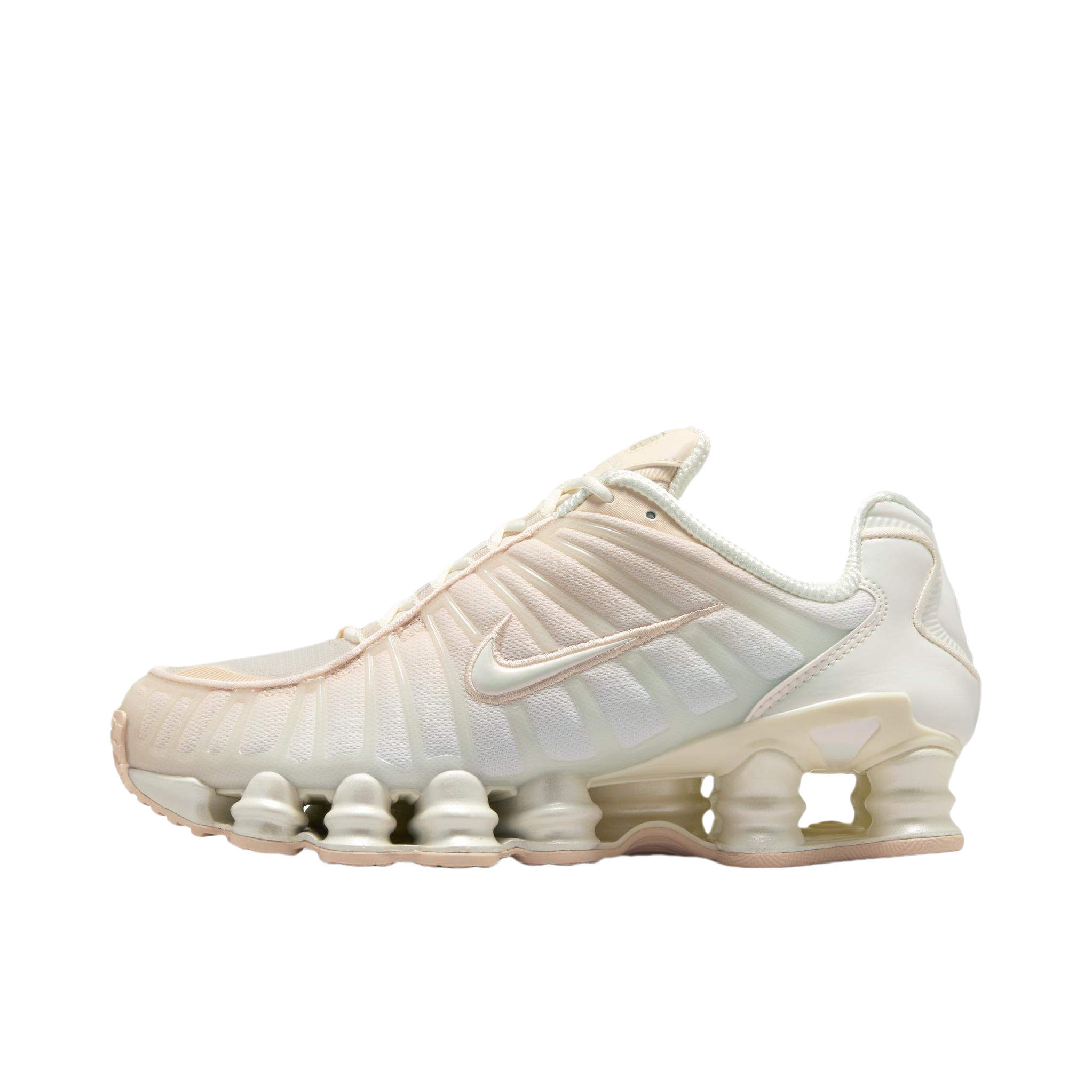 推荐商品：Nike Shox TL 运动休闲鞋 全掌气柱缓震回弹透气防滑耐磨百搭复古贴合圆头 白色/米色