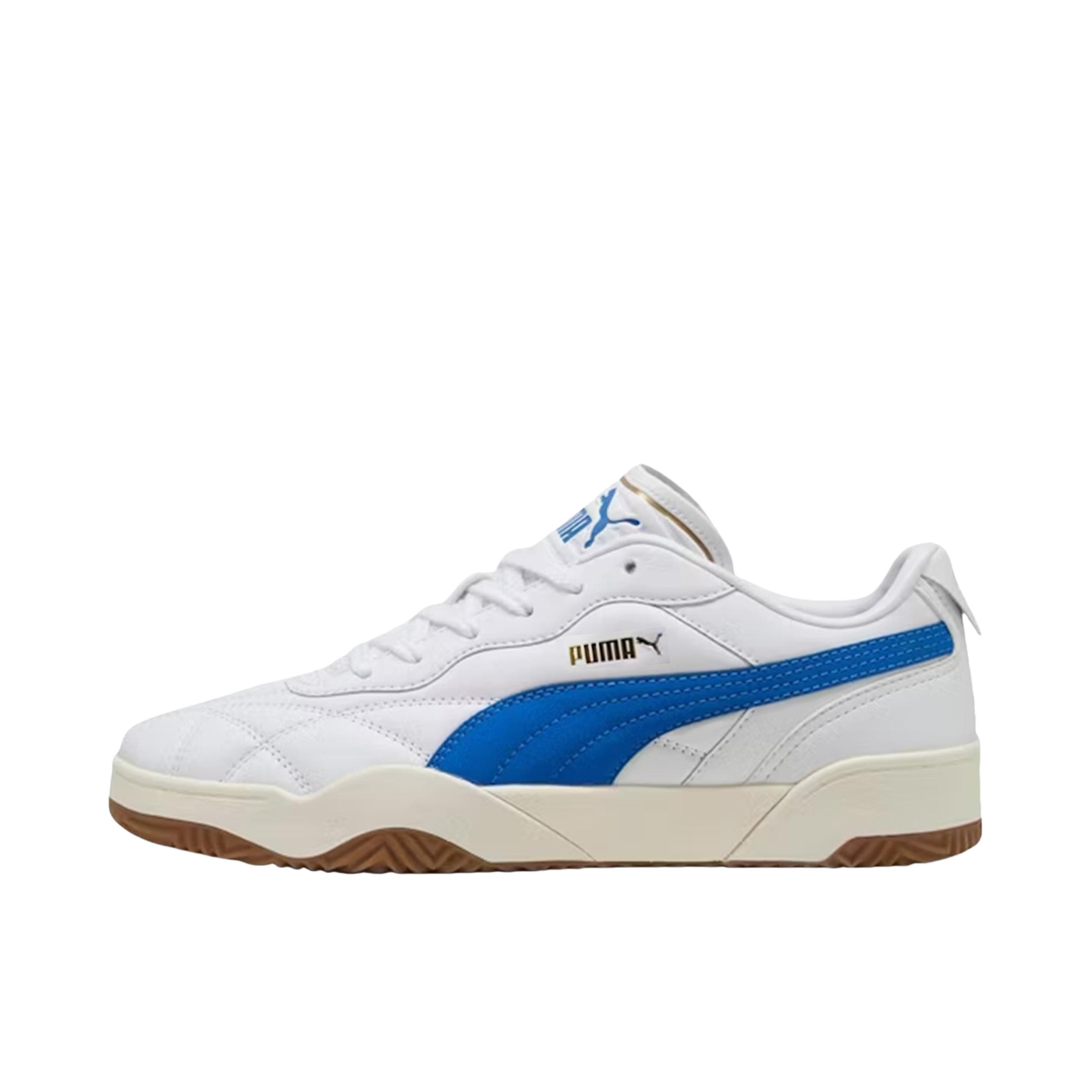 推荐商品：Puma/彪马 Tifosi 板鞋 舒适系带轻便透气防滑耐磨复古百搭时尚潮流薄底流光风 白色/蓝色 