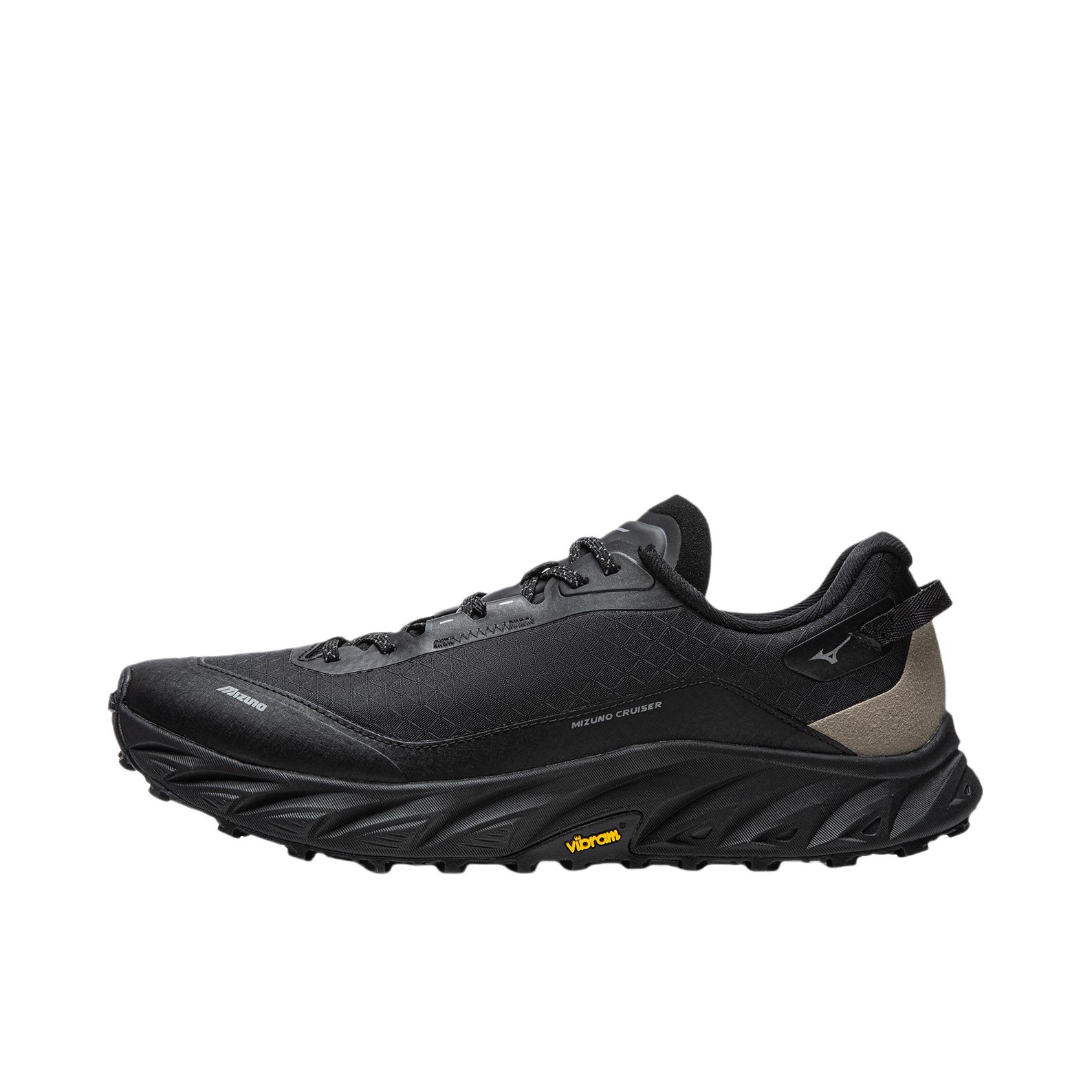 推荐商品：Mizuno/美津浓 CRUISER 越野跑鞋 百搭织物低帮厚底轻量拒水防水徒步鞋防泼水 黑色/化石灰