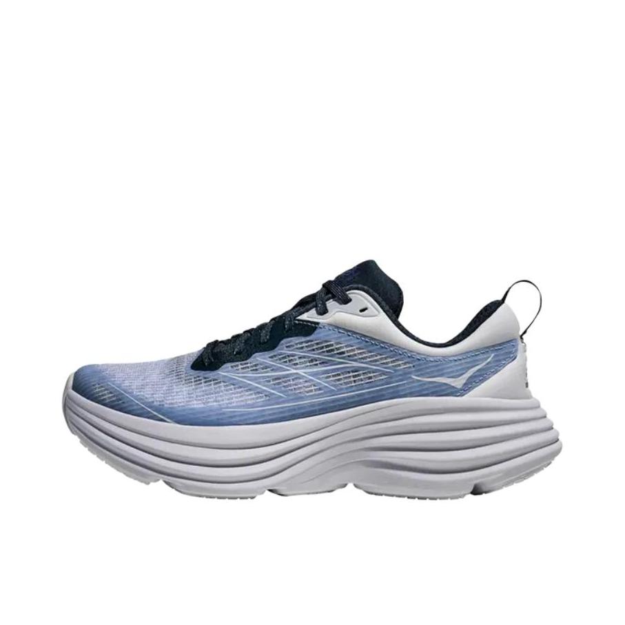 推荐商品：HOKA ONE ONE Bondi 8 邦代8 防滑耐磨 舒适轻便 网面透气 休闲百搭 缓震 跑鞋 淡蓝色 