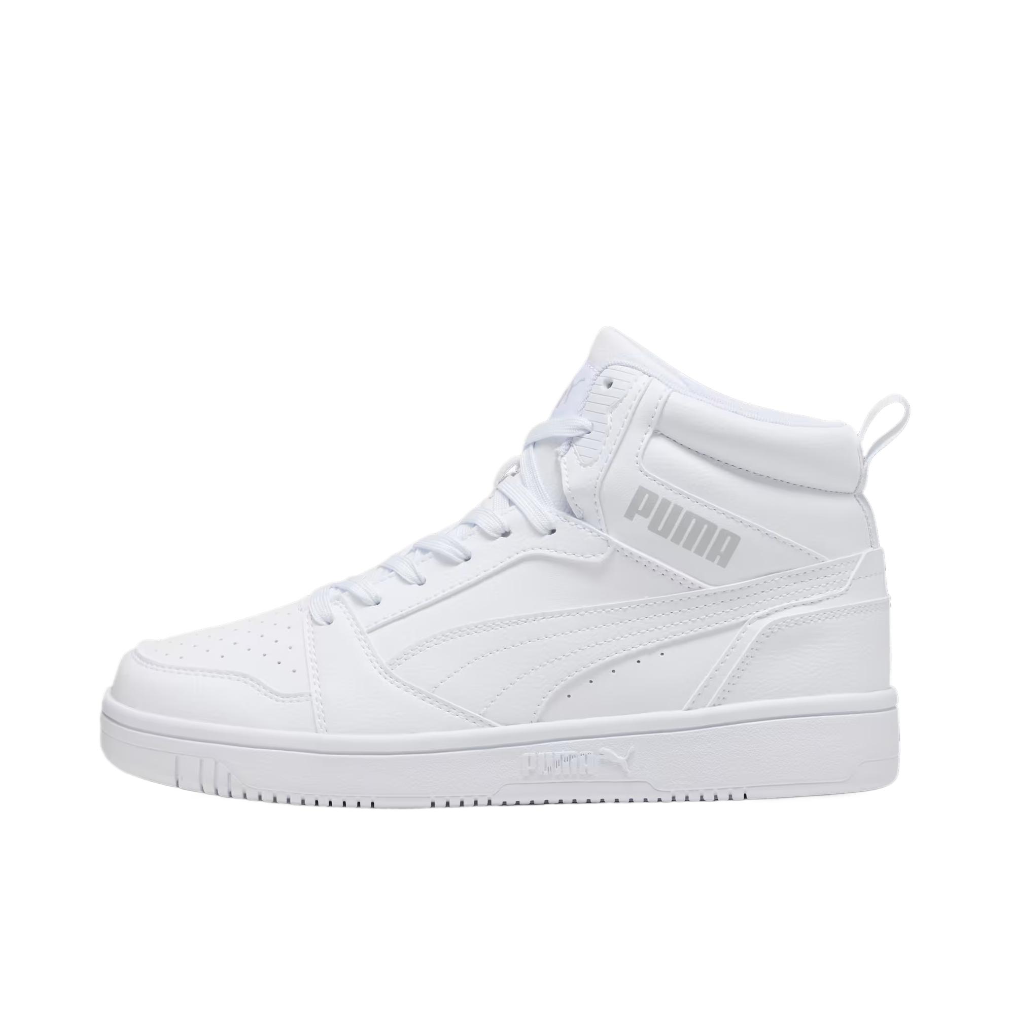 推荐商品：Puma/彪马 Rebound Joy 板鞋 防滑耐磨减震透气拼接复古百搭圆头贴合休闲运动篮球风 白色/淡灰色
