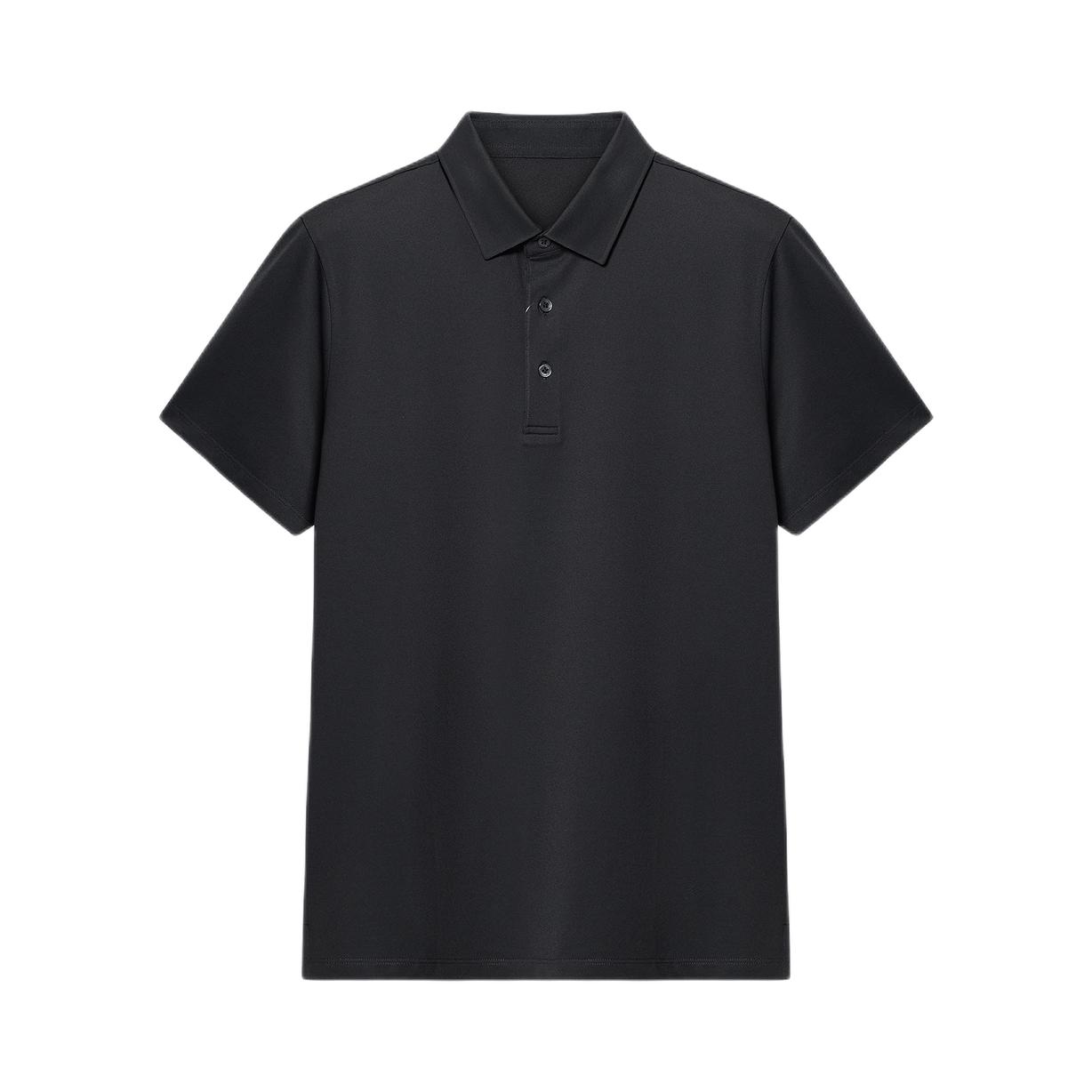 推荐商品：鄂尔多斯1980 商务桑蚕丝翻领短袖Polo衫 D146H1005 墨青