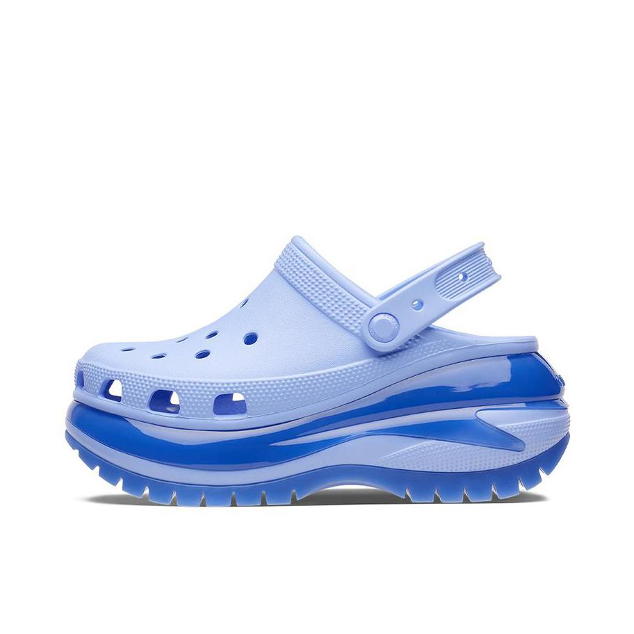 推荐商品：Crocs/卡骆驰 Classic Mega Crush Clog 防滑耐磨 轻便透气 包头 增高 沙滩 外穿 拖鞋 洞洞鞋 凉鞋 蓝色