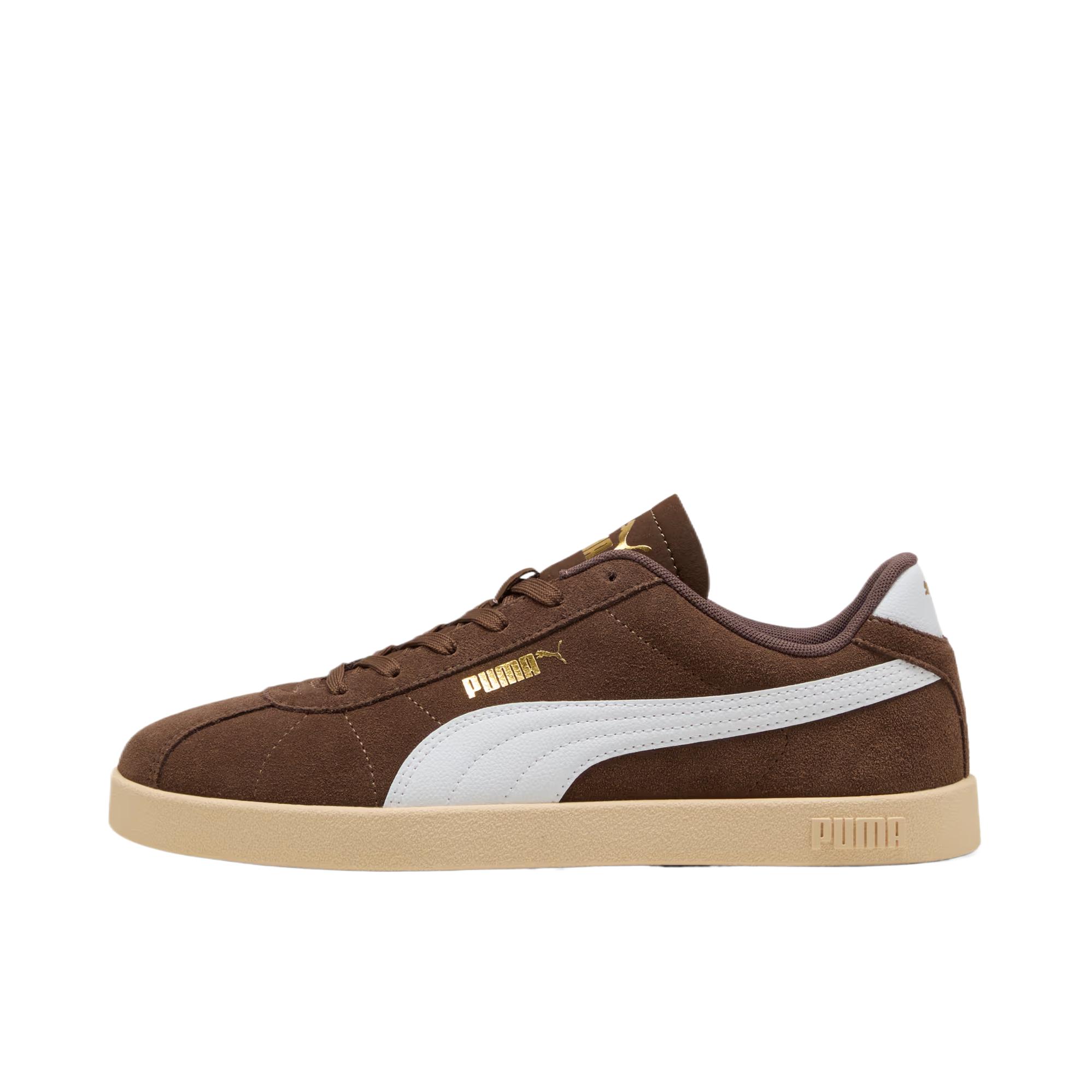 推荐商品：Puma/彪马 Club II Era T头鞋 德训鞋 板鞋 防滑耐磨轻便低帮系带复古百搭支撑圆头贴合 棕色/金色