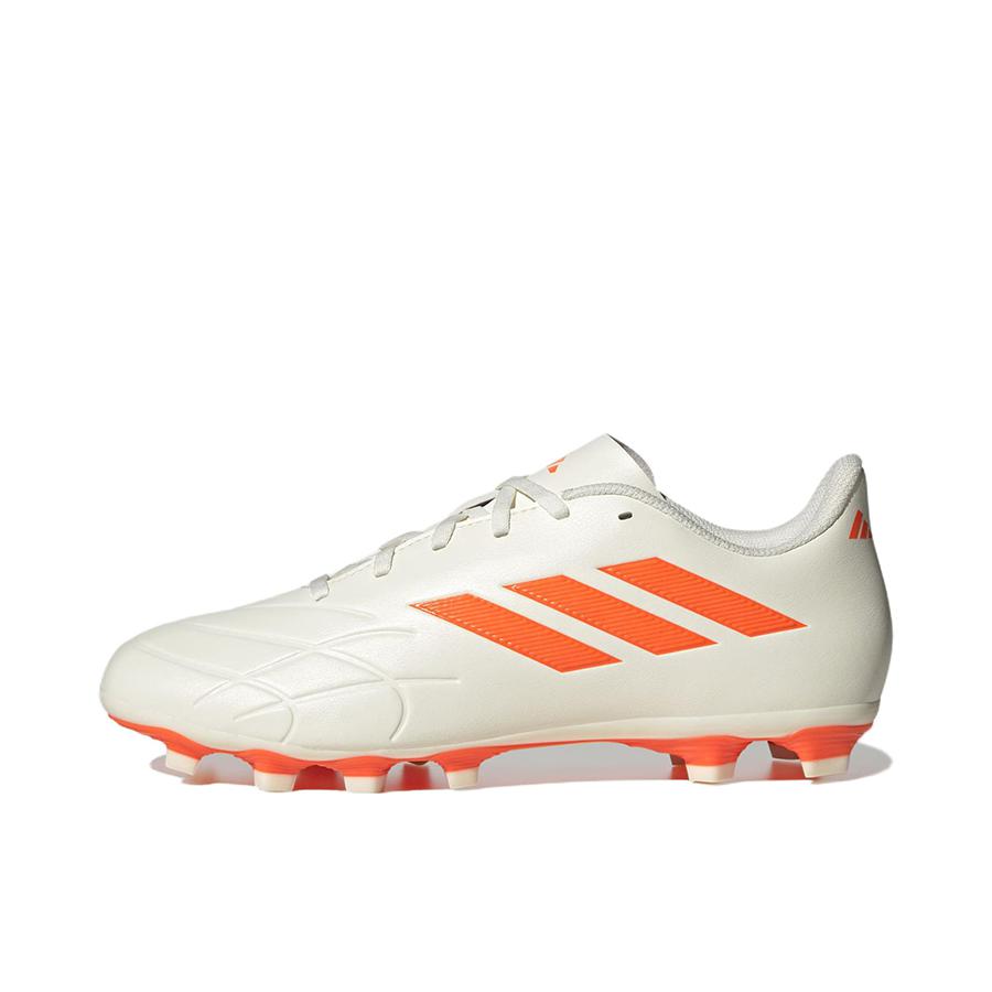 推荐商品：adidas Copa Pure.3 MG 中端 胶质短钉 人造草坪 训练防滑耐磨轻便 足球鞋 白色/浅橙色