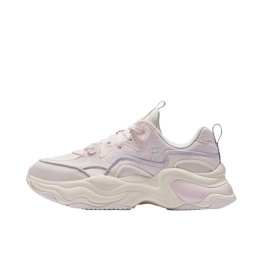 推荐商品：FILA/斐乐 Bubble 泡泡 防滑耐磨 复古 透气 舒适减震 厚底增高 运动 织物 防水 合成革 波浪 老爹鞋 女款/奶白色/淡紫粉 