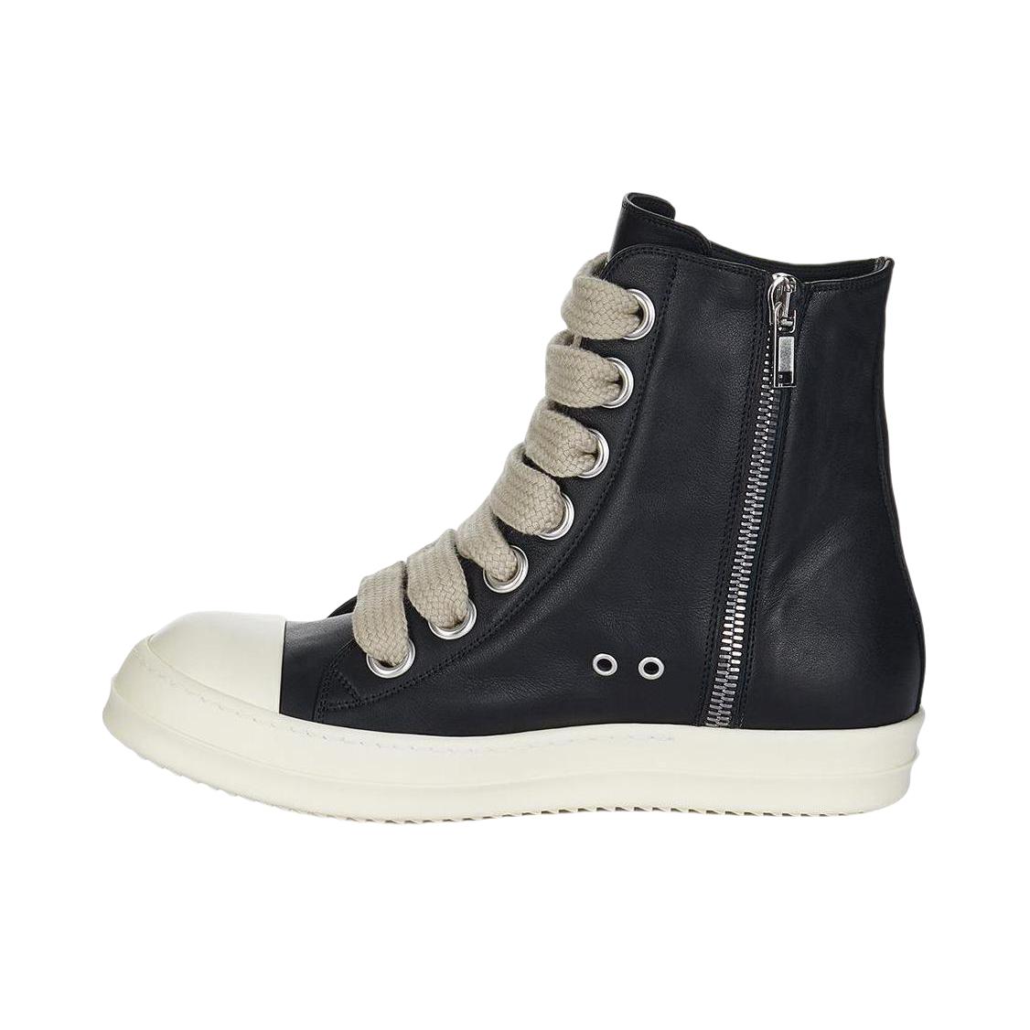 推荐商品：Rick Owens 运动休闲鞋 小牛皮经典百搭时尚简约耐磨圆头厚底 男款/深黑色/白色