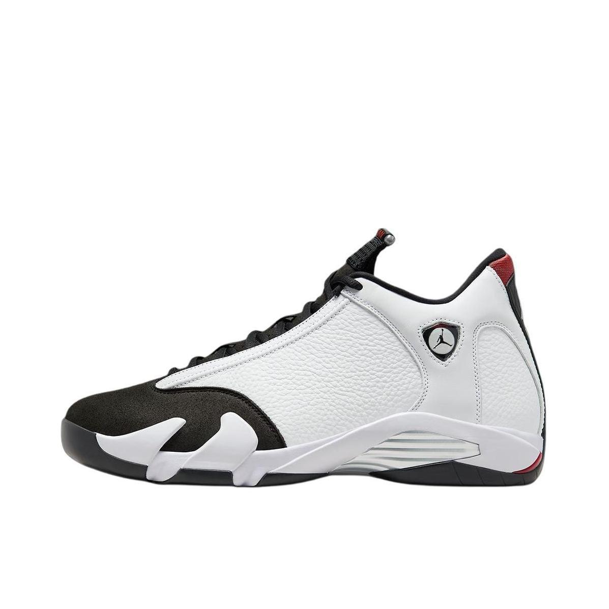 推荐商品：Air Jordan 14 篮球鞋 zoom air缓震包裹性支撑防滑耐磨复古简约 大童/白色/黑色 
