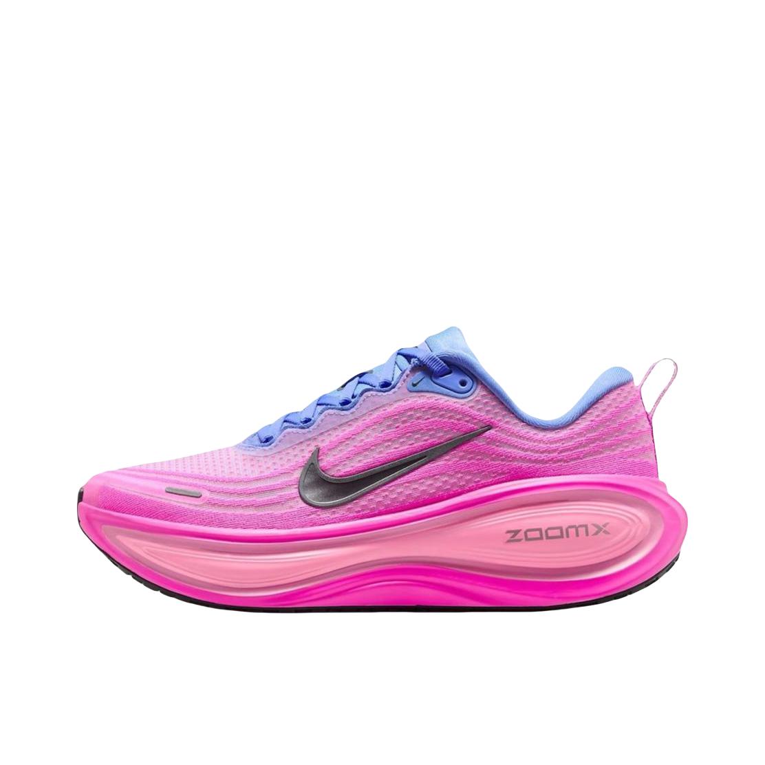 推荐商品：Nike Vomero Plus 超级迈柔 跑鞋 耐磨系带回弹网布支撑缓震轻便训练防滑贴合圆头 粉色/紫色/蓝色 