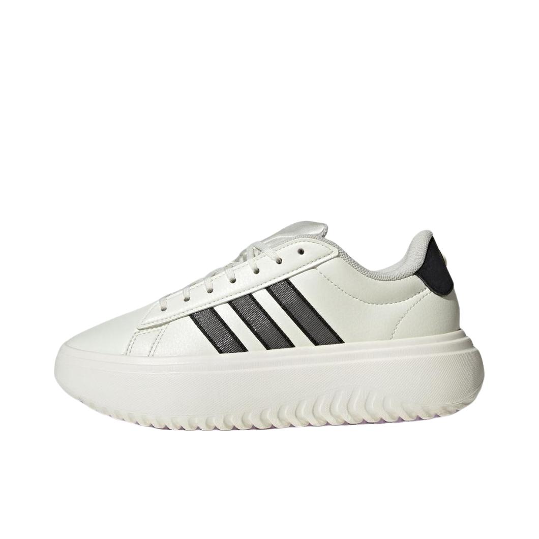 推荐商品：adidas GRAND COURT PLATFORM 板鞋 防滑耐磨舒适缓震厚底增高轻便 女款/汉玉白/黑色/粉末洋李紫