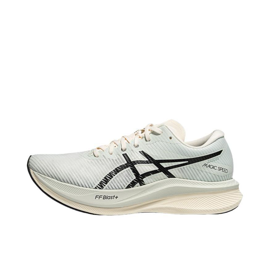 推荐商品：Asics/亚瑟士 Magic Speed 3.0 跑鞋 轻弹稳定缓震全掌碳板轻量回弹竞速型长跑织物合成革 女款/浅蓝色/黑色