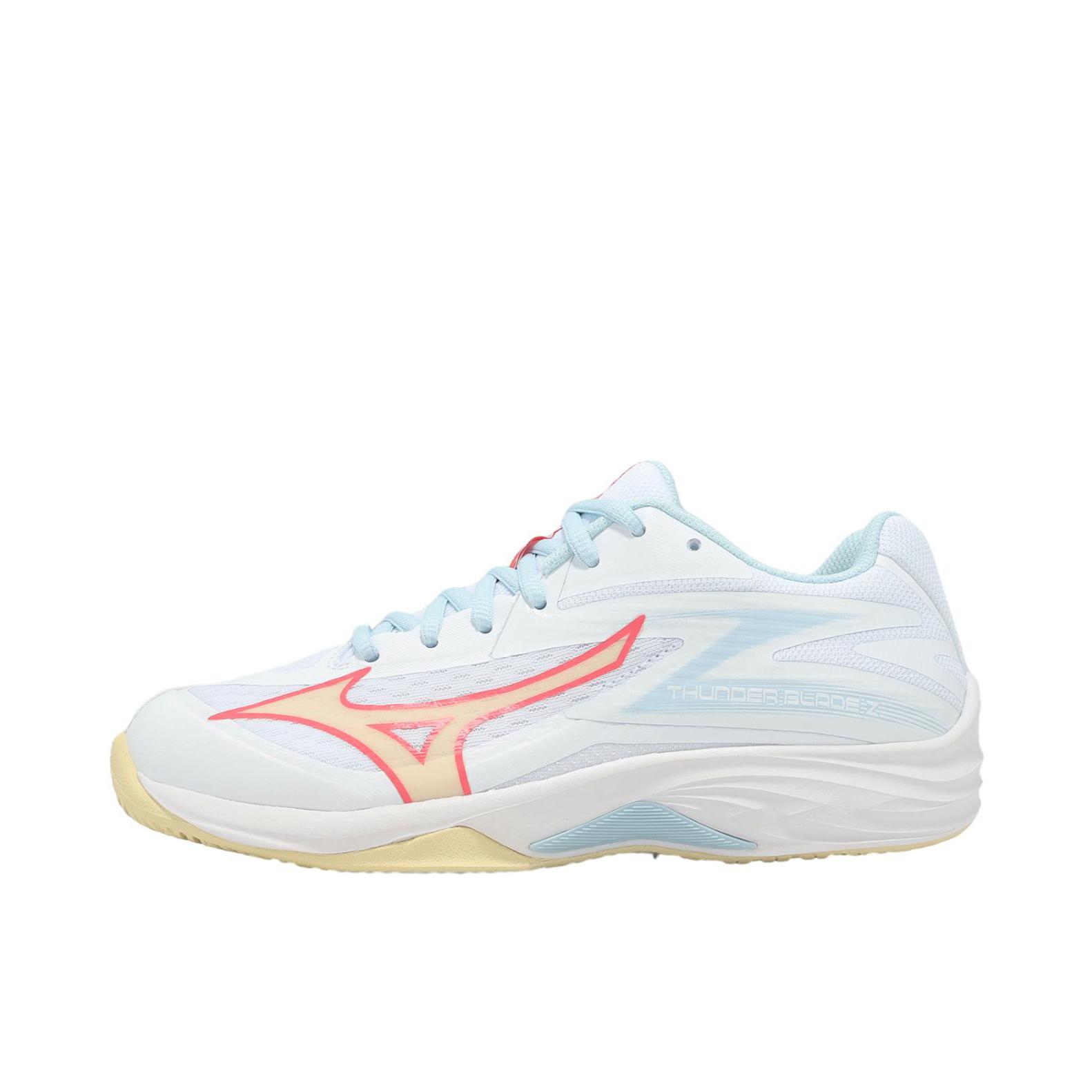 推荐商品：Mizuno/美津浓 THUNDER BLADE Z 防滑耐磨 舒适 百搭 排球鞋 V1GA237011 女款/白色/蓝色