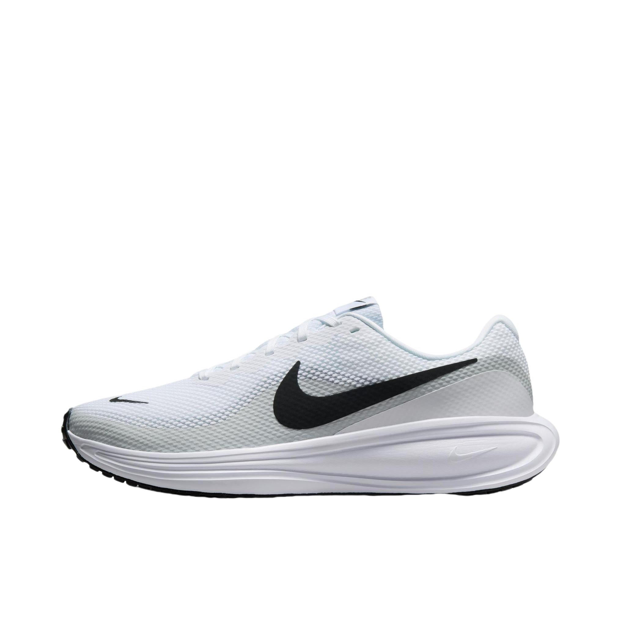 推荐商品：Nike Revolution 8 跑鞋 网布百搭防滑耐磨低帮缓震训练网面回弹轻便春夏支撑短跑贴合圆头 男款/白色/白金色/黑色