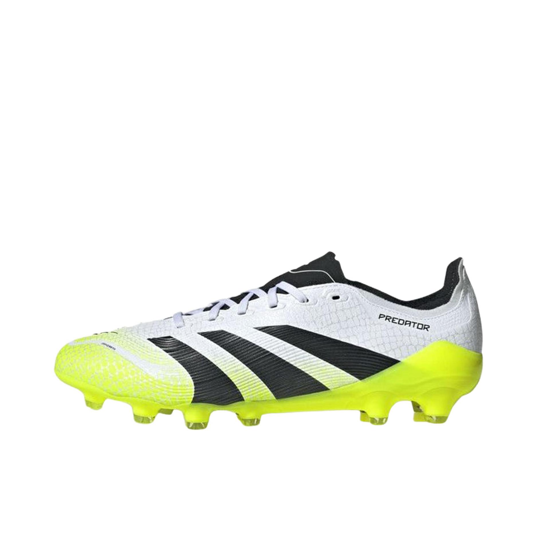推荐商品：adidas Predator League 2G/3G AG 中端 胶质短钉 人造草皮 柔软耐磨防滑 足球鞋 白色/黑色/黄色