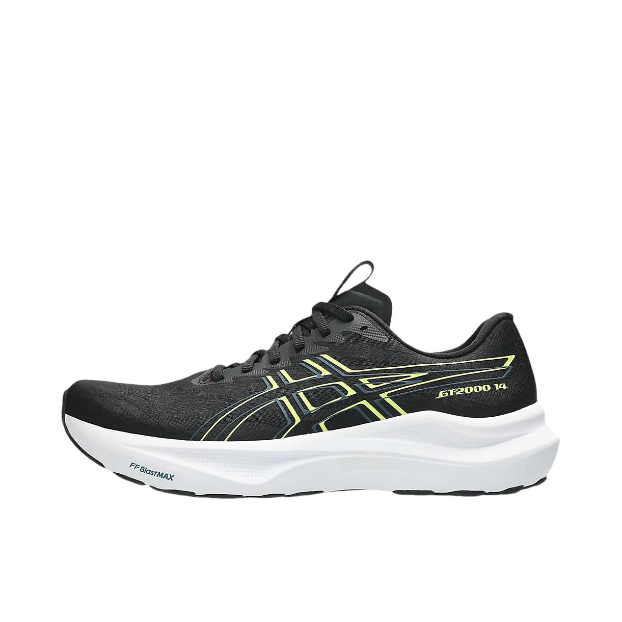 推荐商品：Asics/亚瑟士 GT-2000 14 跑鞋 舒适百搭支撑缓震回弹稳定支撑 黑色/柠檬黄