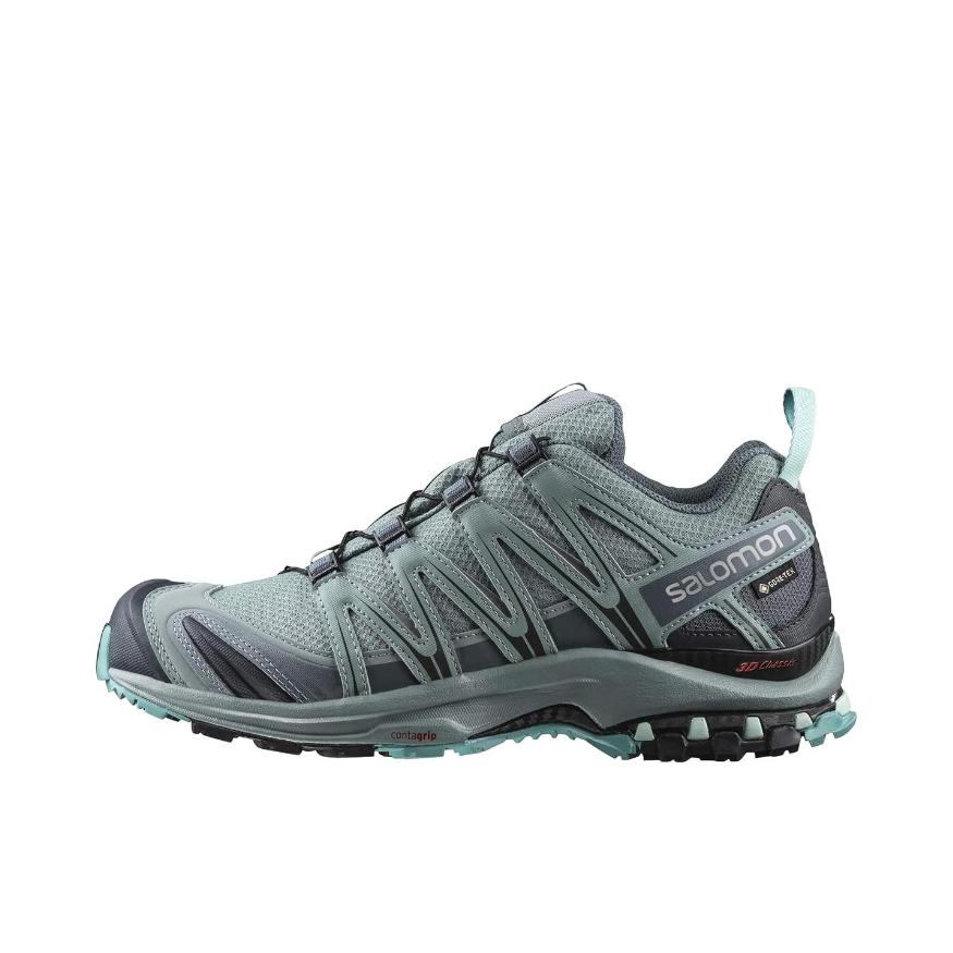 推荐商品：Salomon/萨洛蒙 XA Pro 3D 户外鞋 徒步鞋 越野跑鞋 防滑耐磨防水包裹性稳定支撑织物网布抓地 女款/绿色