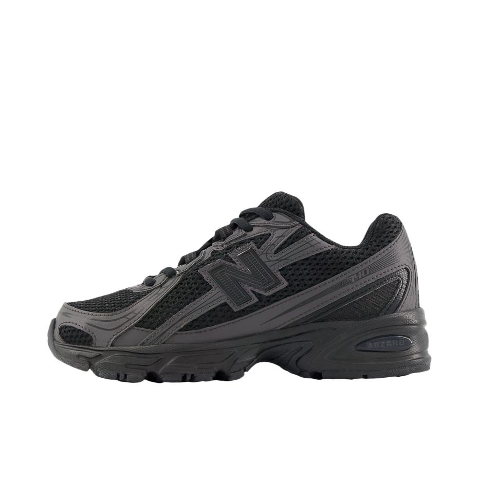 推荐商品：New Balance 740 跑鞋 增高防滑耐磨透气低帮系带拼接圆头千禧风贴合支撑耐穿 大童/黑色