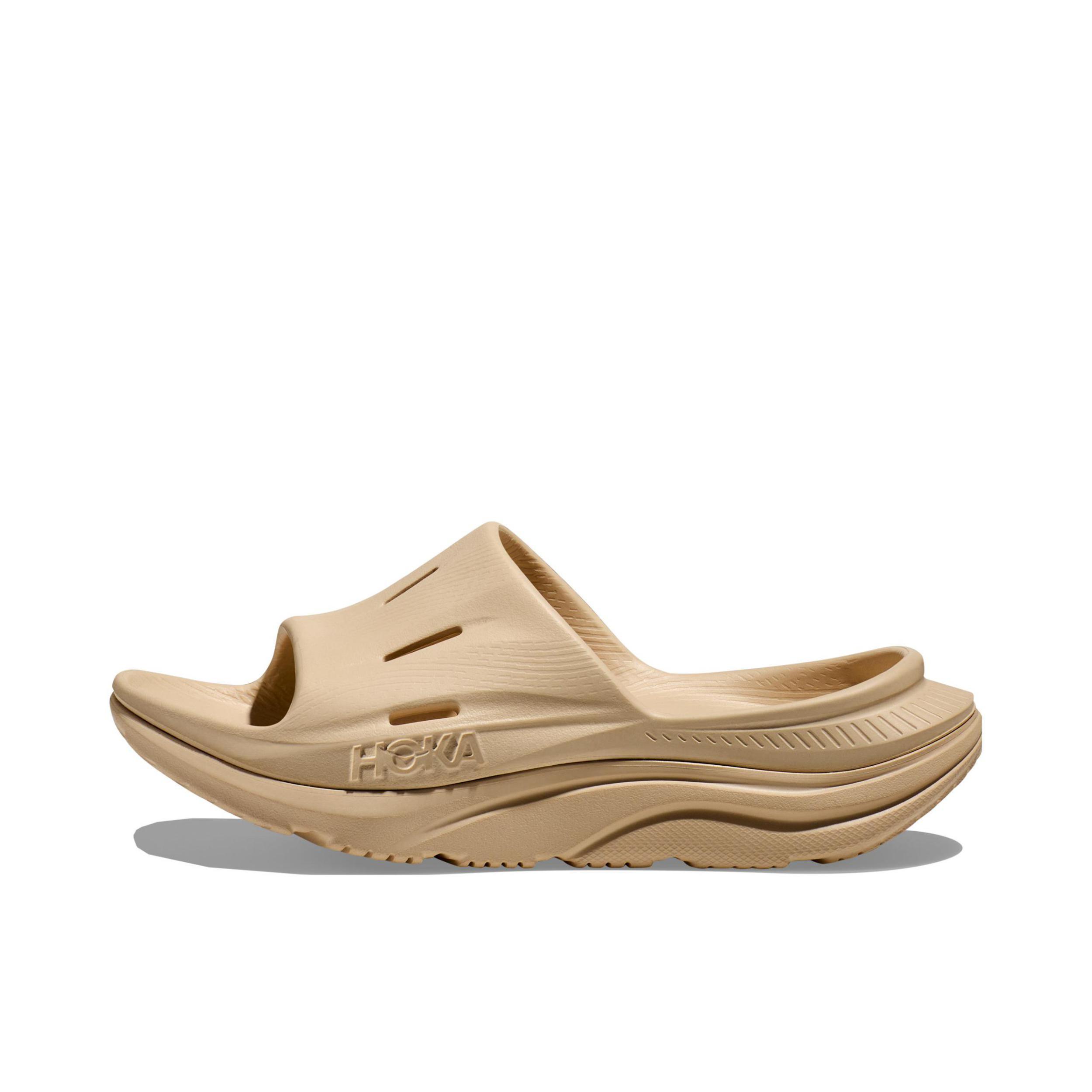 推荐商品：HOKA ONE ONE ORA Recovery Slide 3 软底 轻量 防臭一脚蹬 一字 橡胶底 防滑 防磨 缓震 拖鞋 棕色