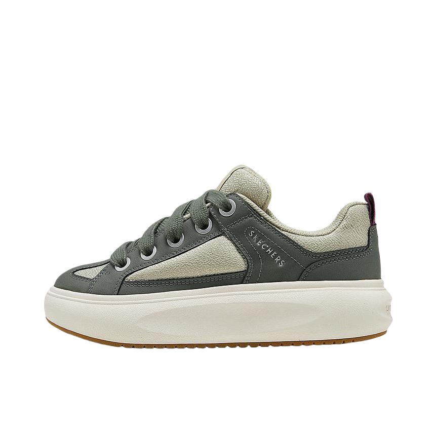 推荐商品：Skechers/斯凯奇 板鞋 百搭软底运动中跟 183330 女款/橄榄绿