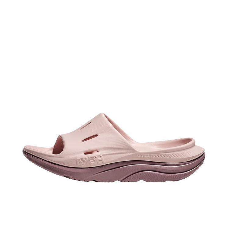 推荐商品：HOKA ONE ONE ORA Recovery Slide 3 软底 轻量 防臭一脚蹬 一字 橡胶底 防滑 防磨 缓震 拖鞋 珍珠粉/石英岩色
