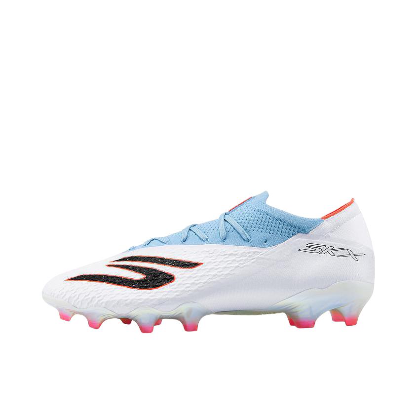 推荐商品：Skechers/斯凯奇 GO SOCCER MENS 足球鞋 FG长钉人造草地 白色/蓝色