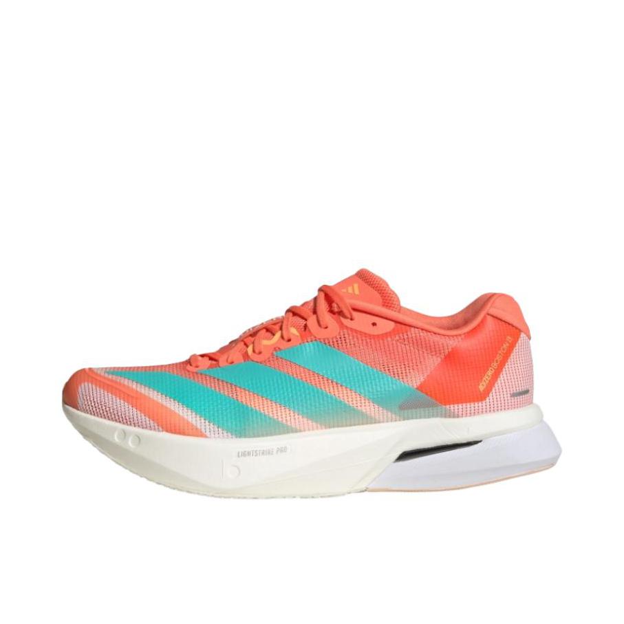 推荐商品：adidas Adizero Boston 13 跑鞋 低帮系带防滑耐磨透气玻纤柱竞训支撑贴合 橙色 