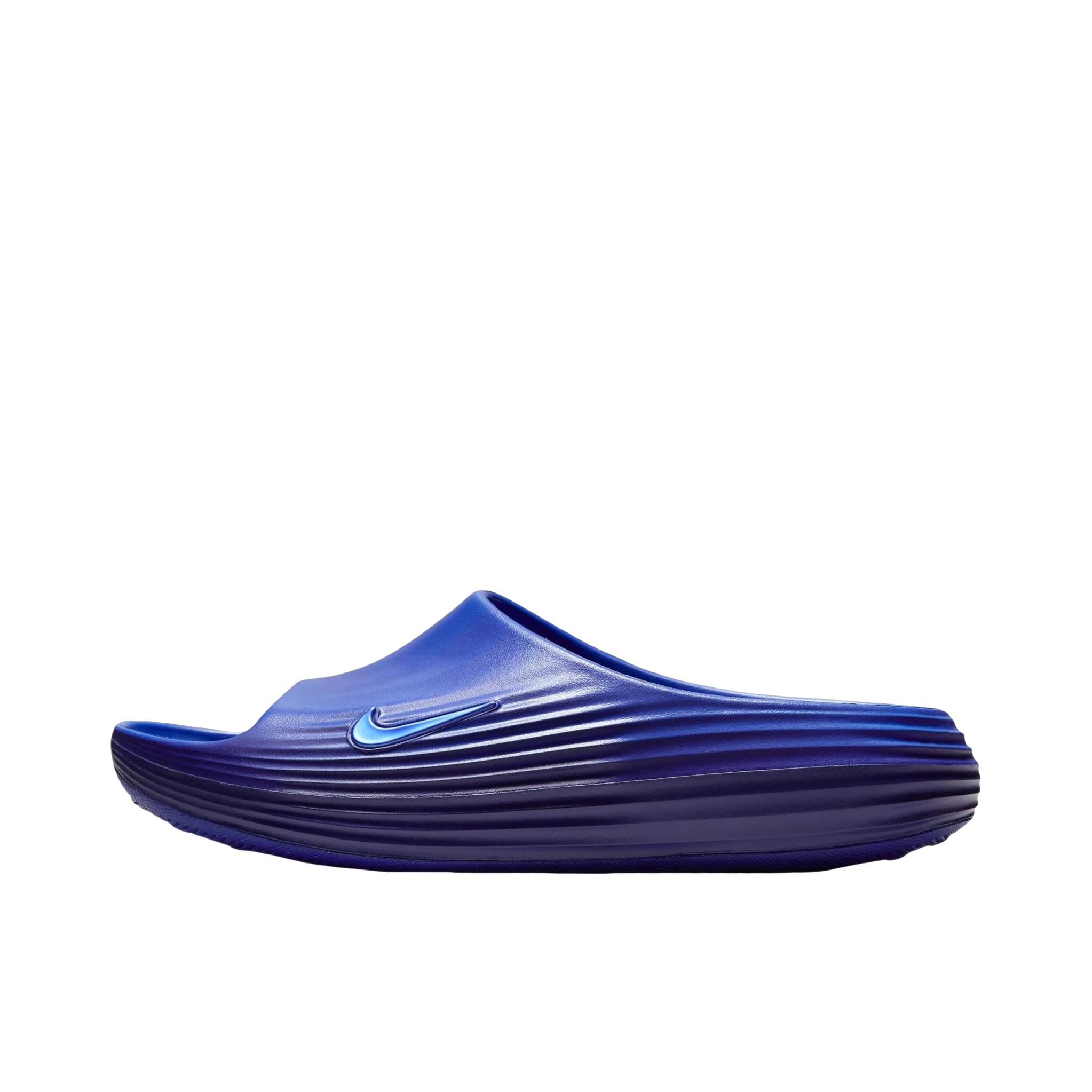 推荐商品：Nike ReactX Rejuven8 舒适 防滑 一字 平底 一脚蹬 拖鞋 蓝色 