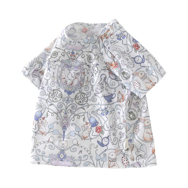 推荐商品：Peco David/小猪大卫童装 轻薄纯棉印花短袖T恤 中小童 424X05121 梦境兔园