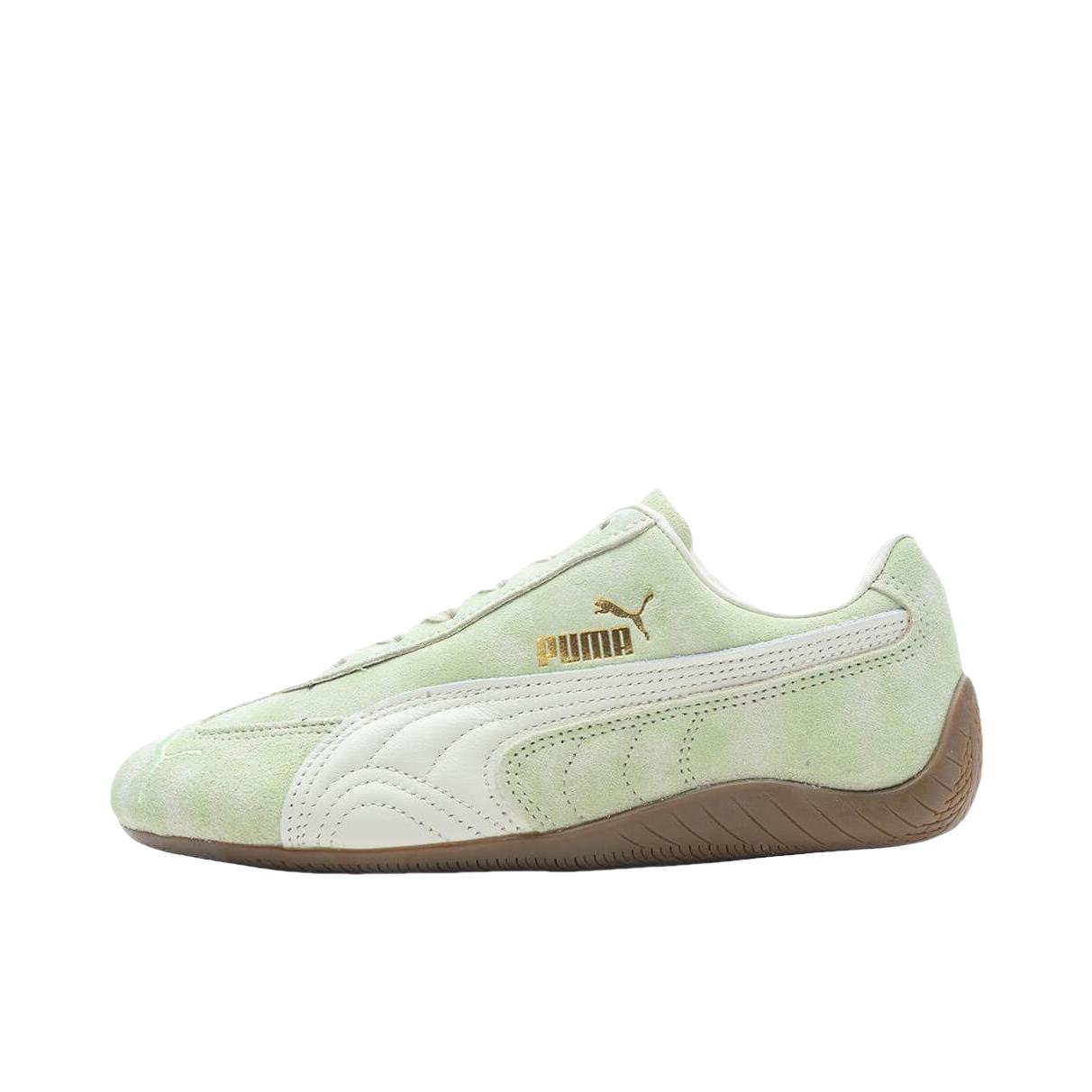 推荐商品：【单依纯同款】 Puma/彪马 Speedcat 运动休闲鞋 防滑耐磨薄底赛车风做旧T头鞋 浅绿色/白色/金色