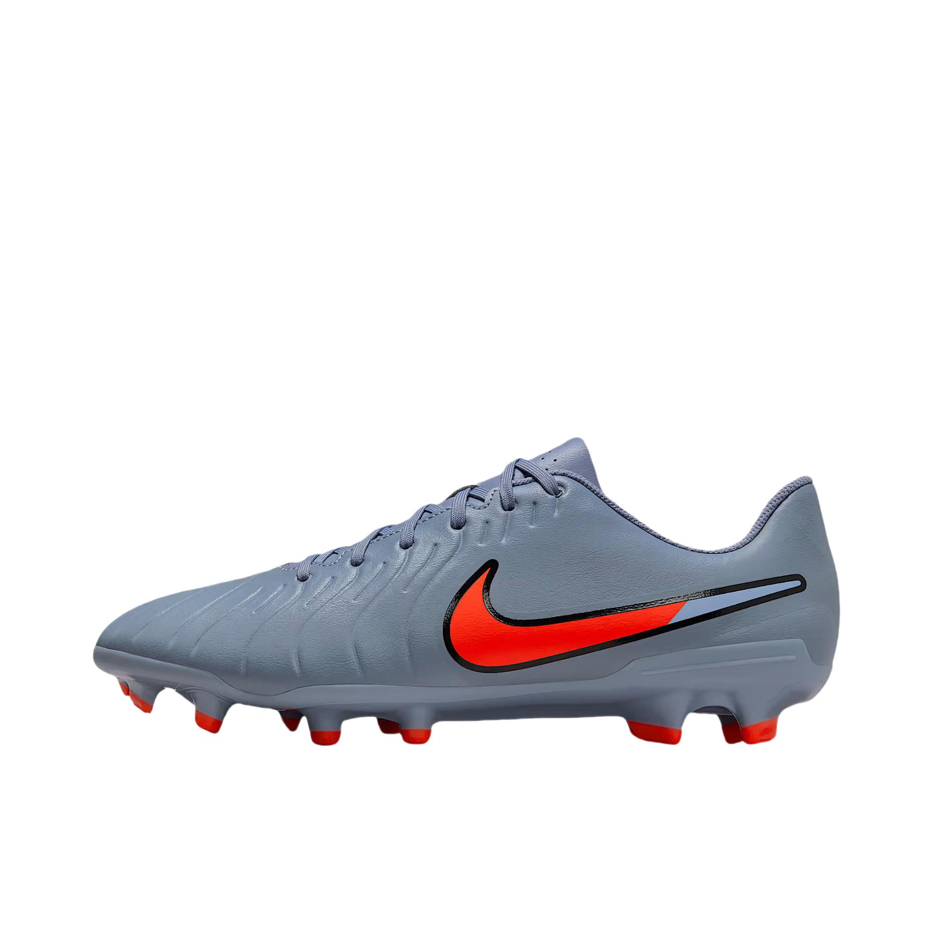 推荐商品：Nike Tiempo 10 ACADEMY FG/MG 中端 混钉 多种场地 合成革耐磨支撑抗冲击 足球鞋 蓝色 