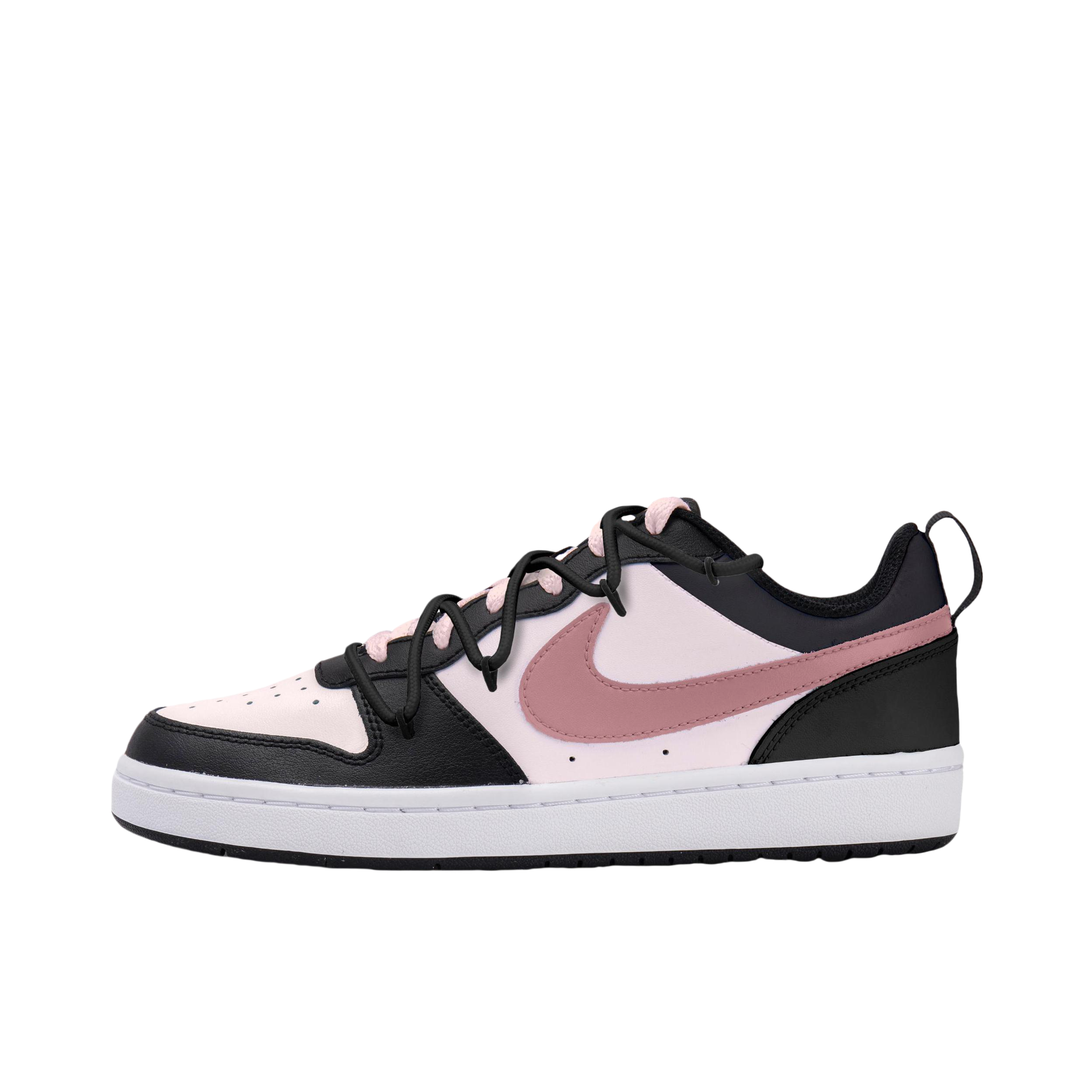 推荐商品：【定制球鞋】 Nike Court Borough 板鞋 防滑防水轻便减震手绘减龄做旧甜酷高街合成革甜妹包裹性复古婚鞋增高小白鞋薄底秋冬脏脏鞋 GS/莓莓解构