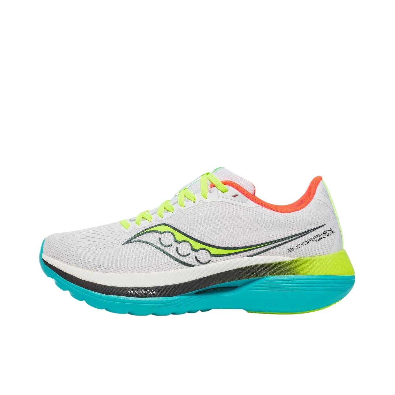 推荐商品：Saucony/索康尼  Endorphine Trainer  啡训 碳板 回弹 缓震 系带 竞速训练  跑鞋 竞速鞋 白色