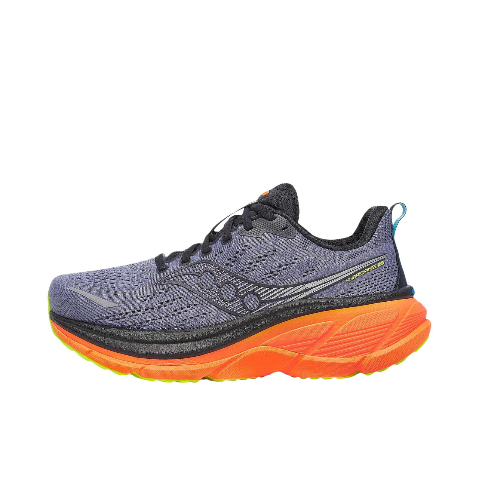 推荐商品：Saucony/索康尼 Hurricane 飓风 25 跑鞋 柔软减震支撑轻便旗舰级美观回弹稳定越野 灰色/橙色