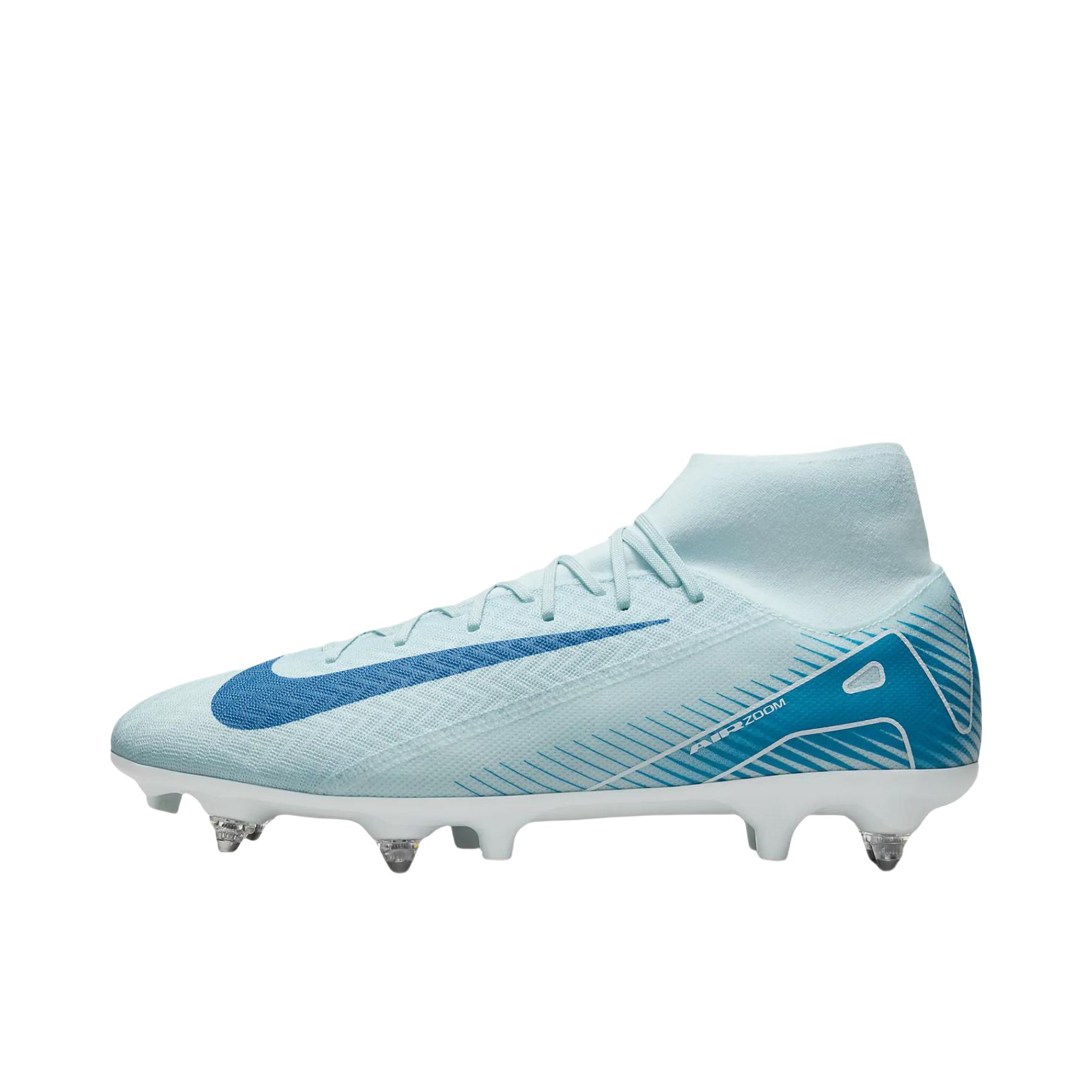 推荐商品：Nike Mercurial Superfly 10 Academy SG 足球鞋 胶质短钉人工草坪 冰川蓝/蓝色轨道