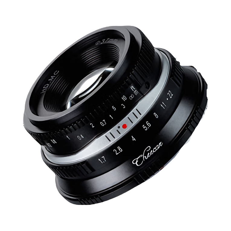 推荐商品：契卡 25mm F1.7 半画幅文艺复古镜头 大光圈 梦幻旋焦 轻巧便携 人文街拍 微距