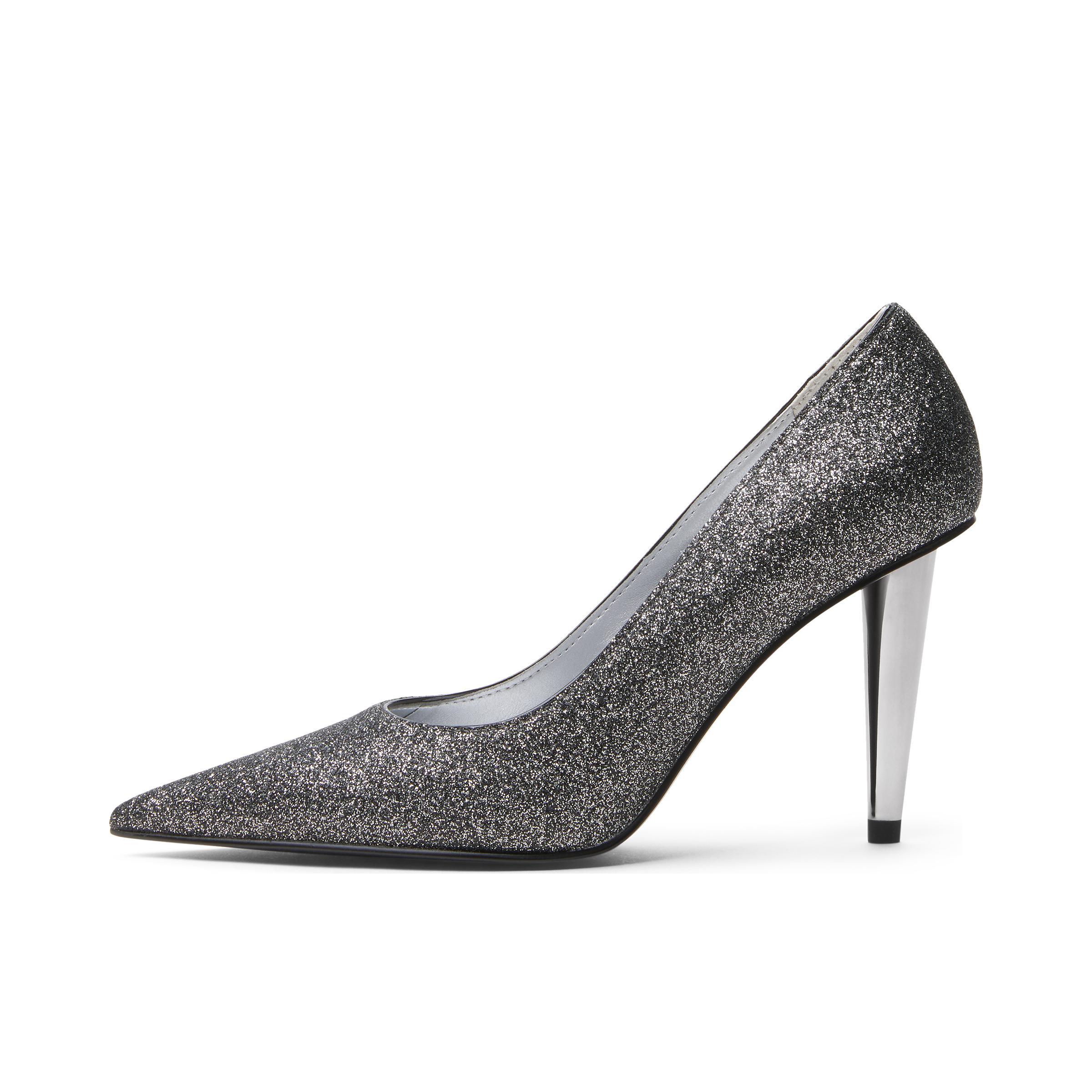 推荐商品：CHARLES&KEITH 高跟鞋 简约百搭潮流尖头宴会亮面 CK1-60280457 黑色纹理