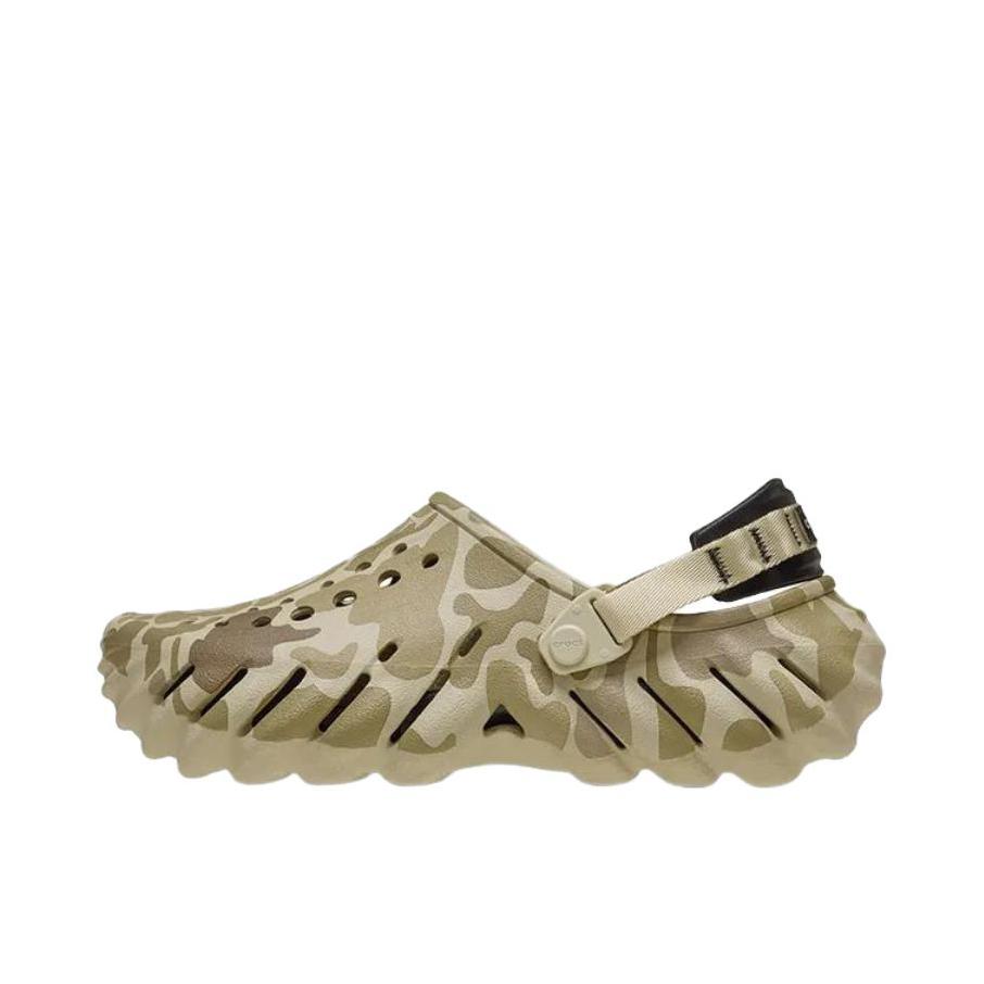 推荐商品：Crocs/卡骆驰 Echo Clog 波波 防滑包头 轻便舒适 一脚蹬 圆头 沙滩运动 涉水 缓震 洞洞鞋 凉鞋 骨白色/棕色