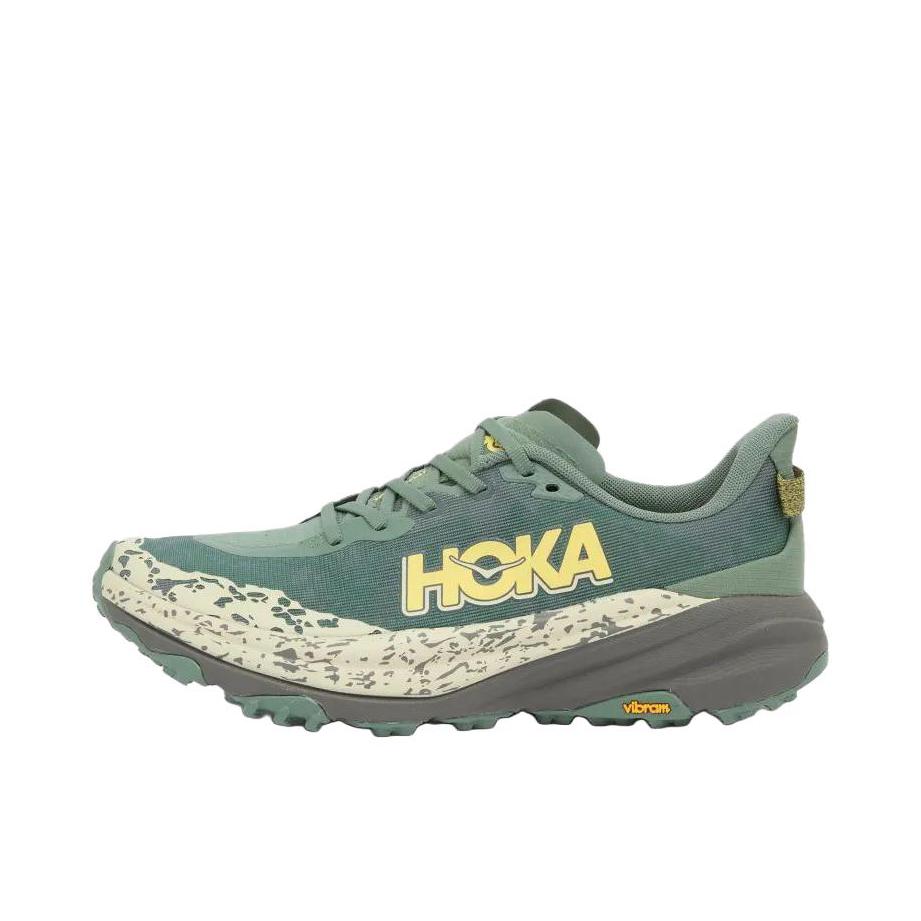 推荐商品：HOKA ONE ONE  Speedgoat 6  飞速羚羊  防滑耐磨 舒适回弹 织物 合成革 轻便 防水  低帮 跑鞋 绿色 