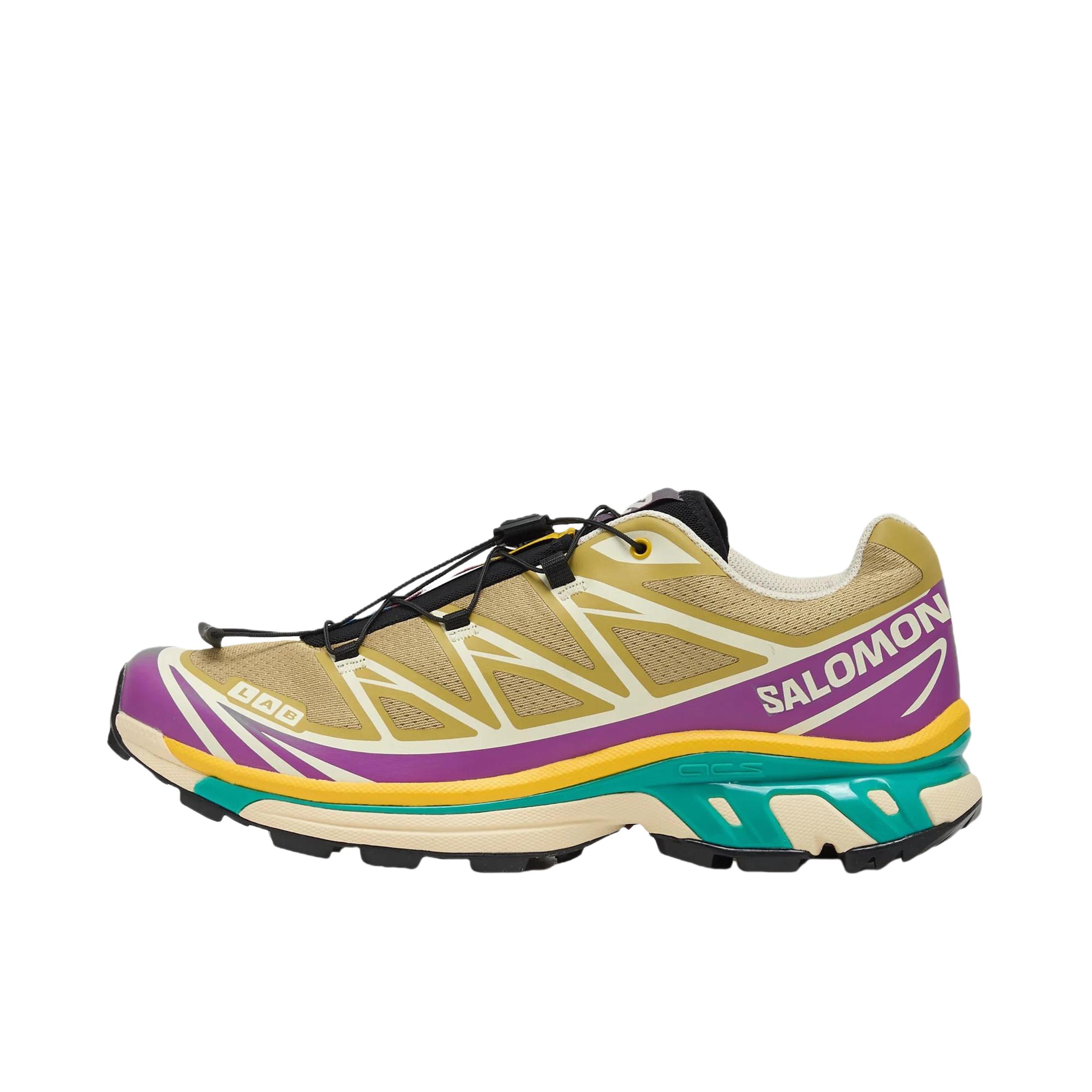 推荐商品：Salomon/萨洛蒙 XT-6 户外休闲鞋 越野跑鞋 织物复古机能透气网布支撑防水包裹性 浅棕色/黄色