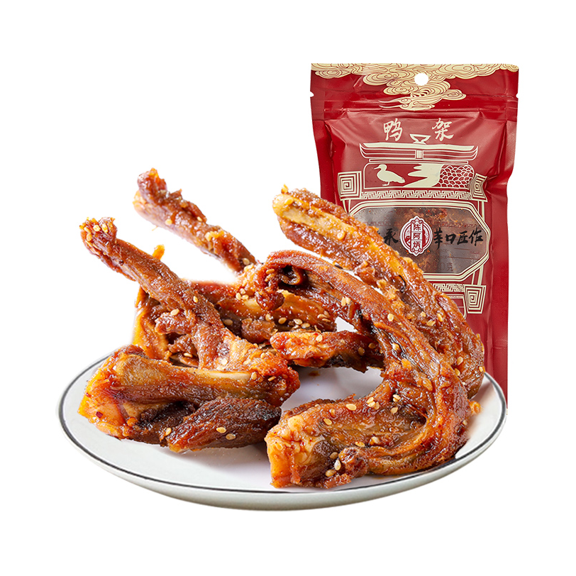 推荐商品：陈阿炳 风干鸭架 酱香甜辣味 250g 袋装解馋三明特产熏味耐嚼 福建特产