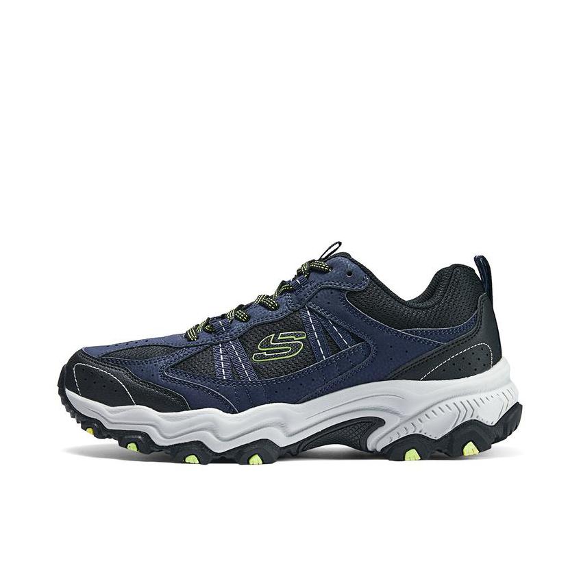 推荐商品：Skechers/斯凯奇  Stamina  云野 缓震 回弹支撑 网布 复古  老爹鞋 徒步鞋 户外鞋 蓝色/黑色