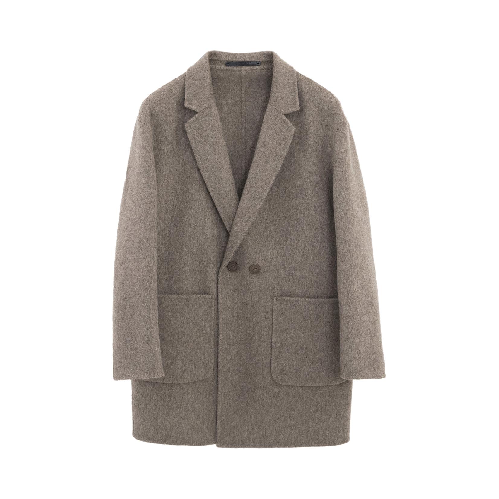 推荐商品：Sanheer/圣赫 西装领牦牛绒长袖纯色耐磨毛呢外套 DAF184 驼