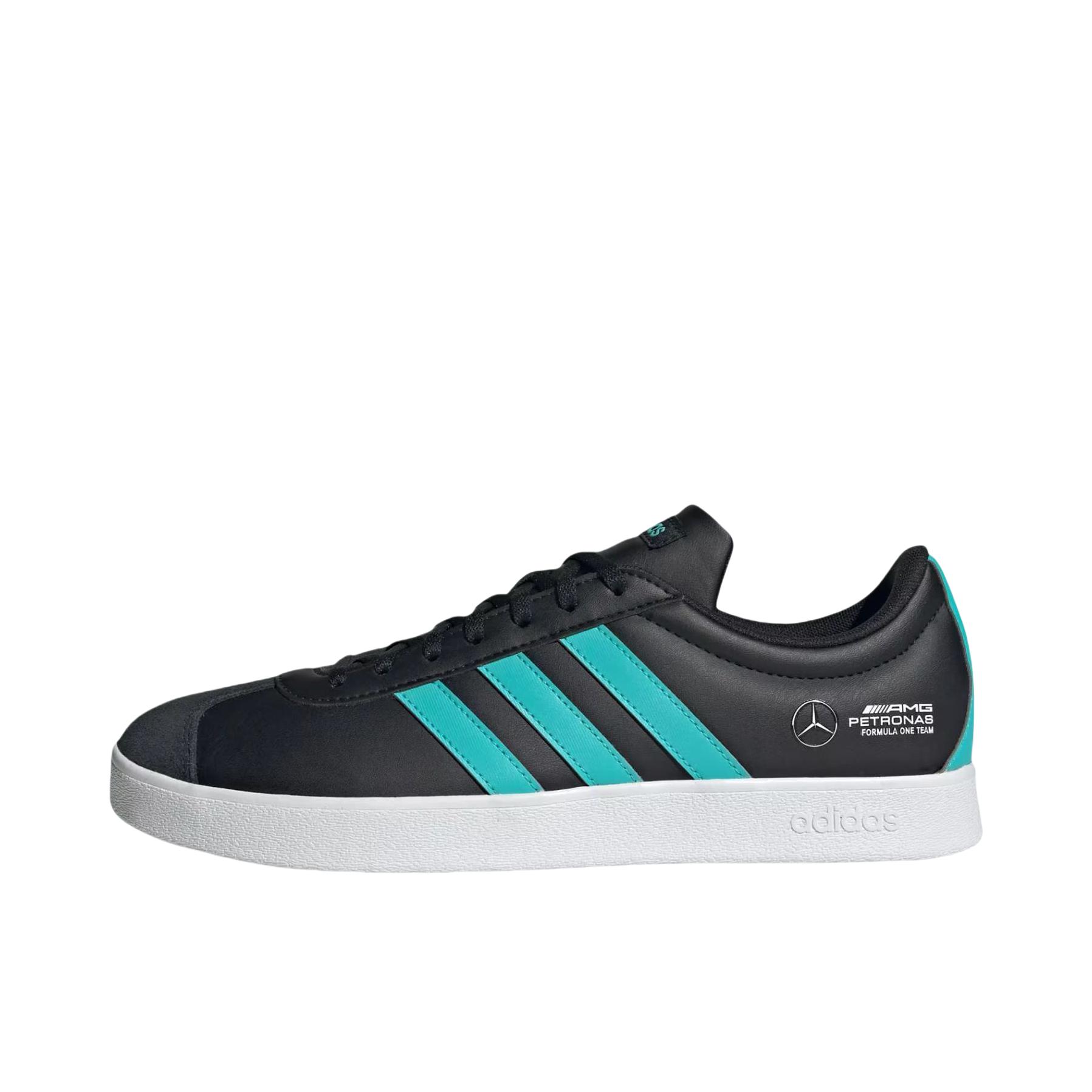 推荐商品：adidas VL Court T头鞋 德训鞋 板鞋 休闲舒适轻便减震耐磨防滑轻运动复古圆头 MERCEDES - AMG PETRONAS FORMULA ONE TEAM联名/黑色/绿色