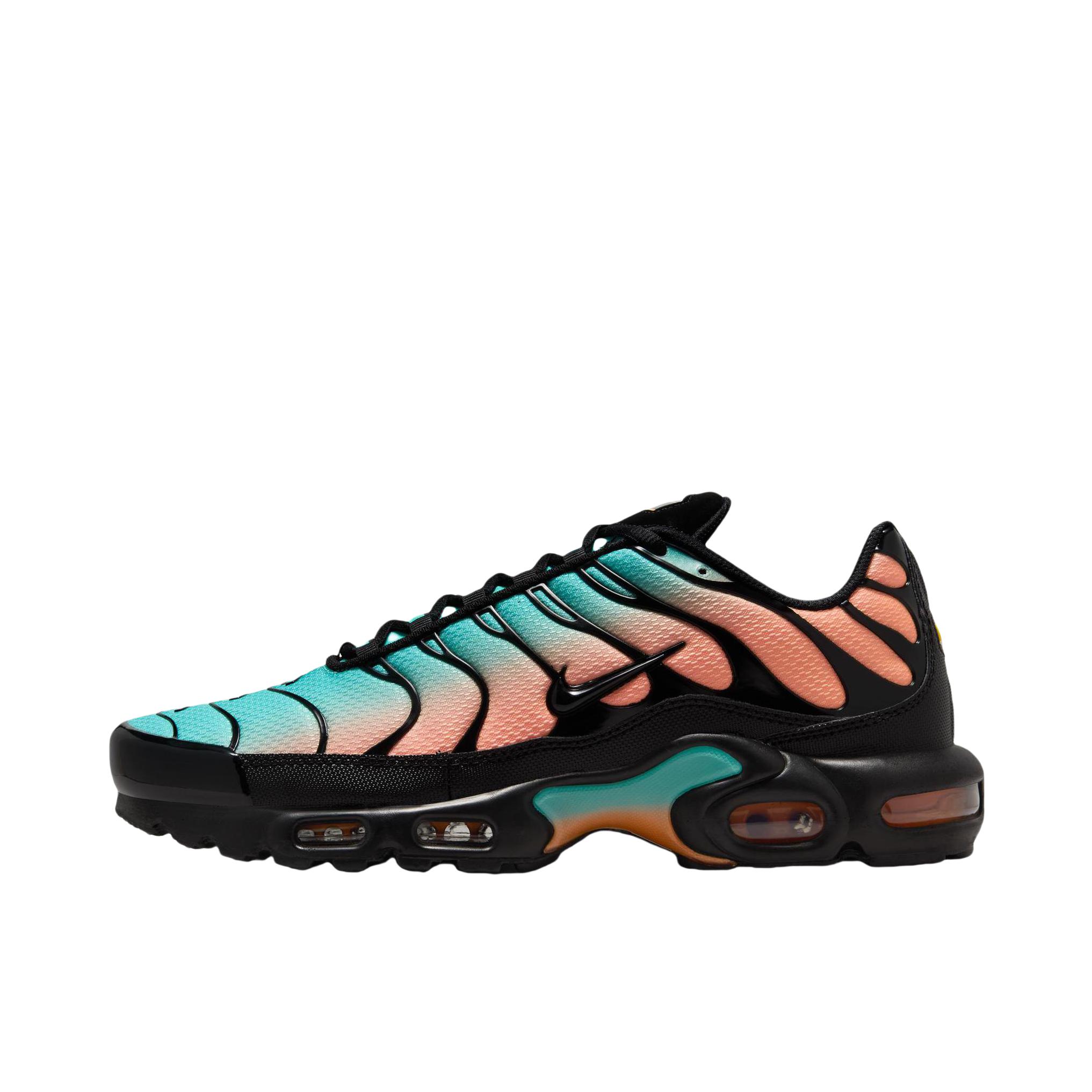 推荐商品：Nike Air Max Plus 跑鞋 休闲舒适轻便网布透气防滑耐磨气垫缓震包裹性贴合圆头 青色/粉色